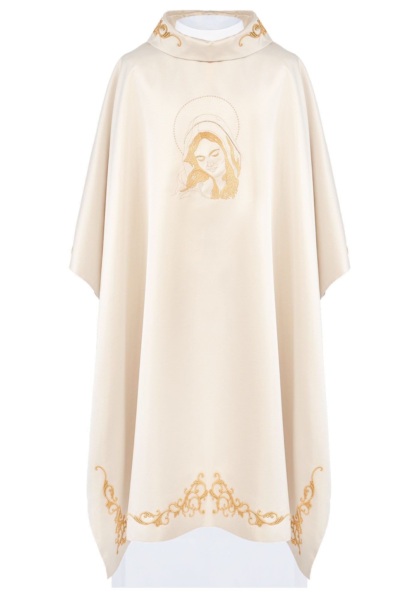 Chasuble liturgique avec l'image de la Vierge des câlins