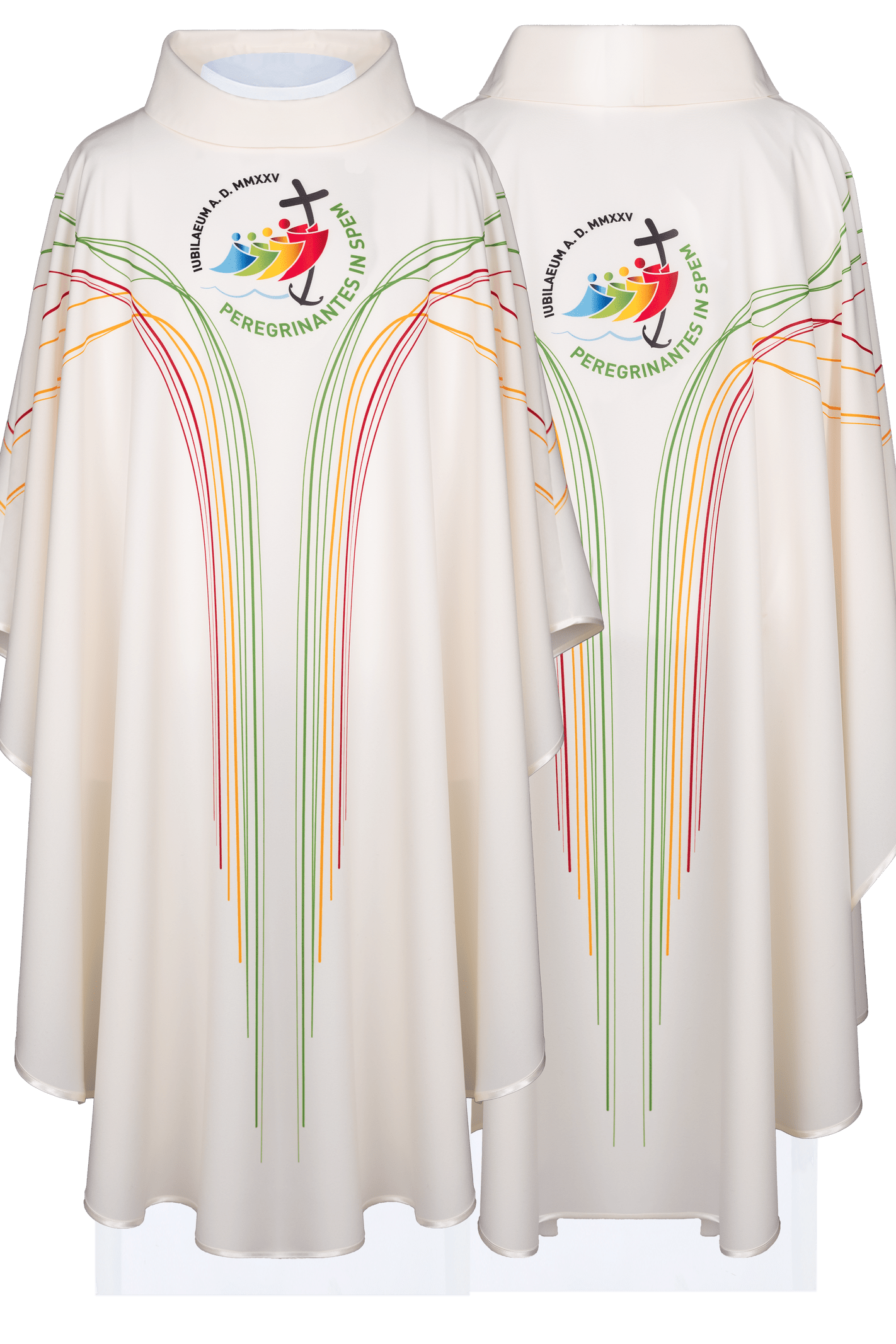 Chasuble avec broderie du jubilé en blanc