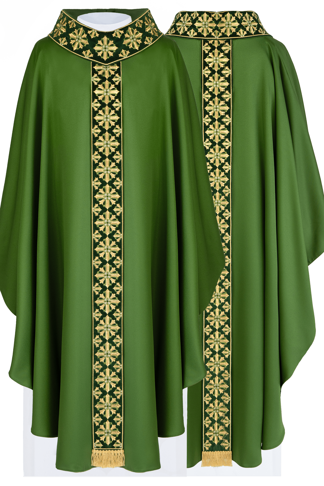 Chasuble avec broderie brillante en vert