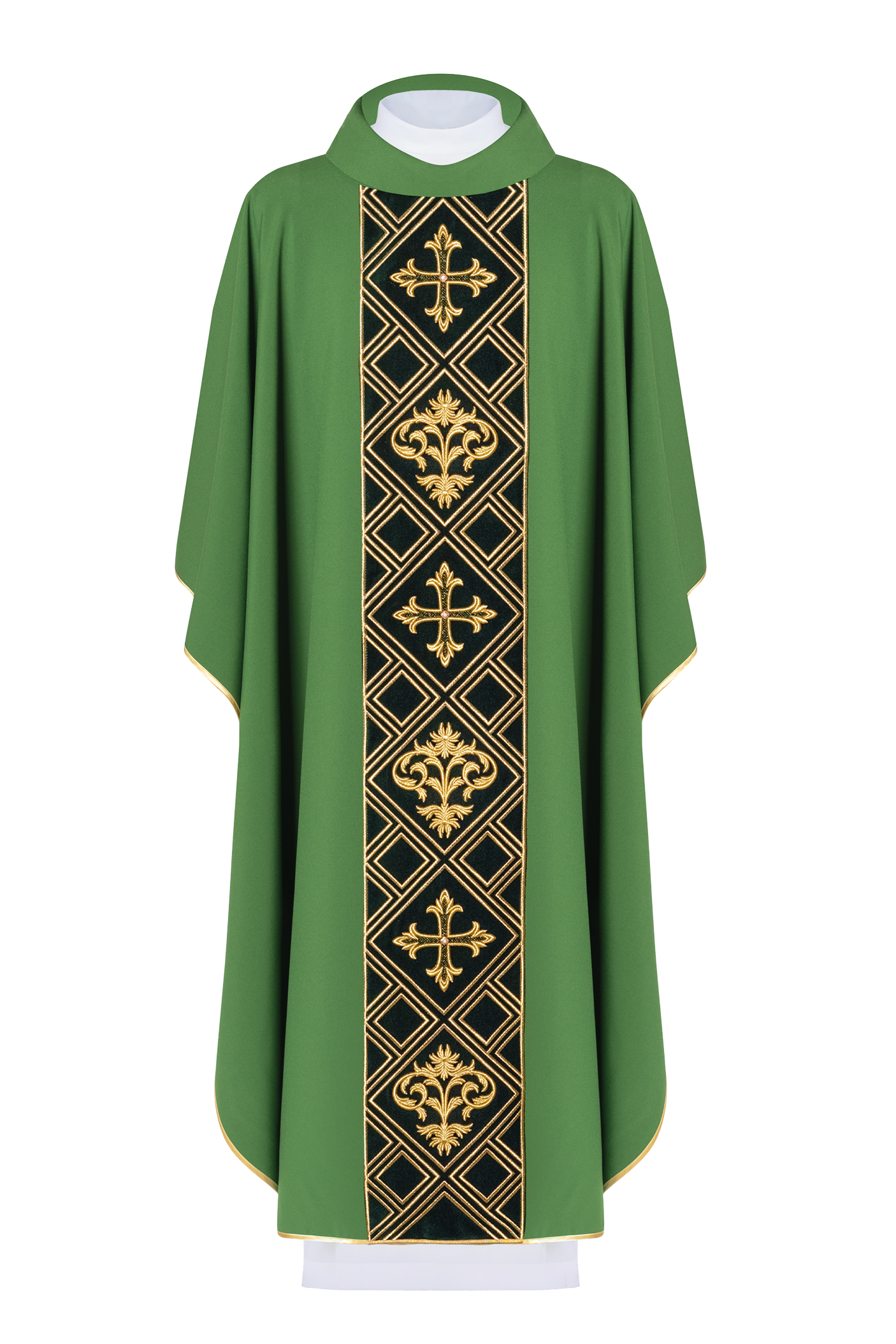 Chasuble brodée Croix verte