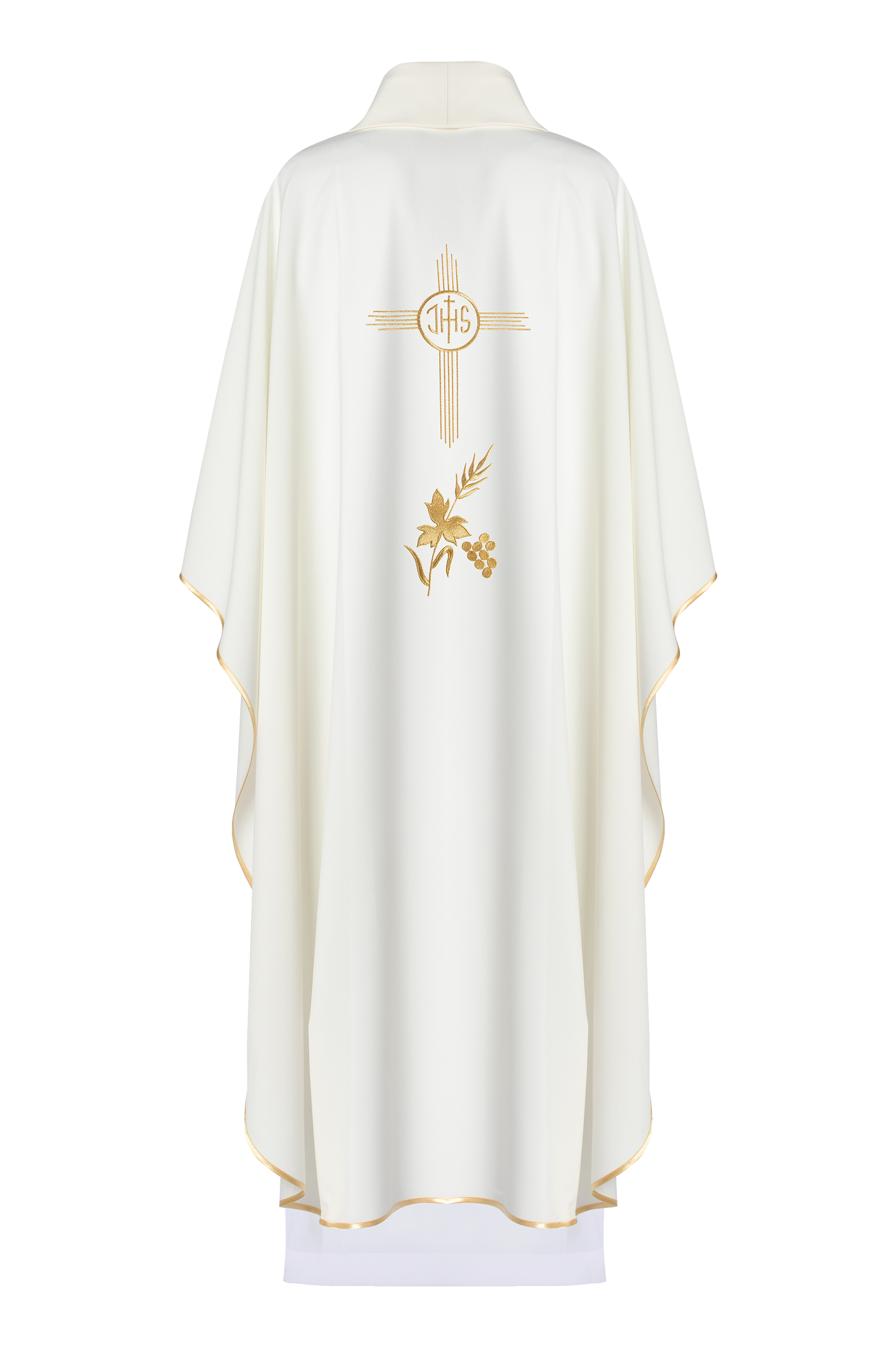 Chasuble avec broderie IHS en écru