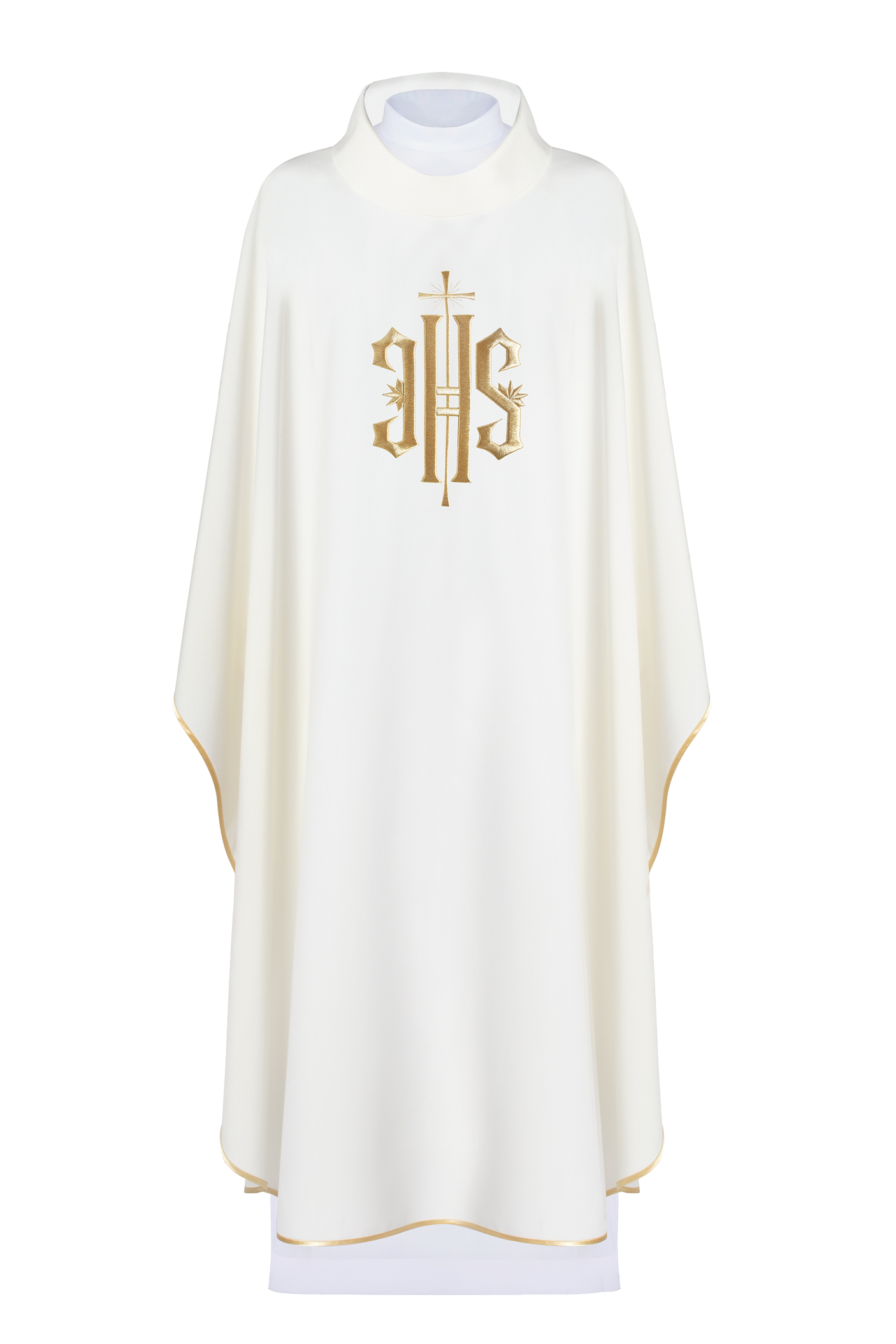 Chasuble avec broderie IHS en écru