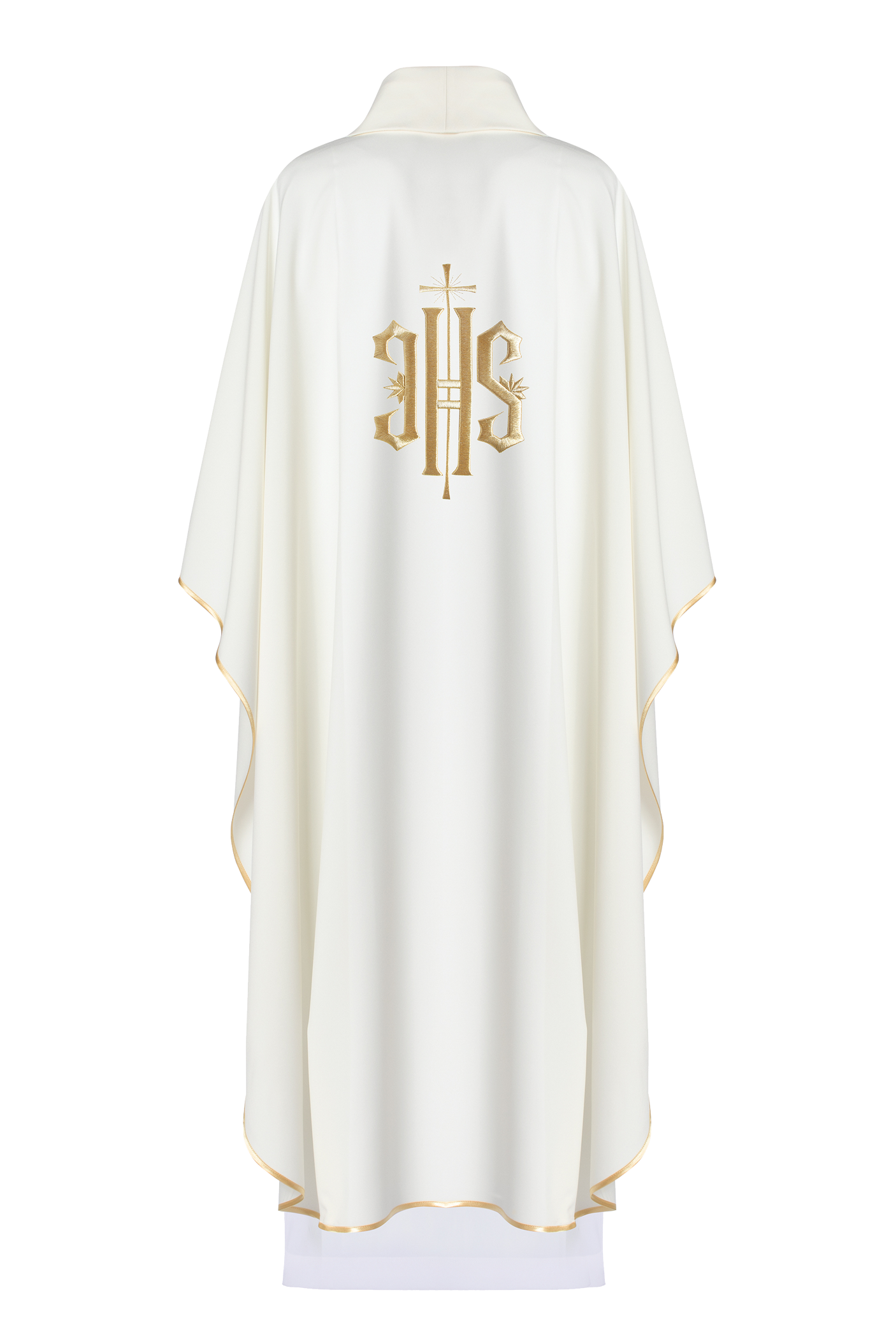 Chasuble avec broderie IHS en écru