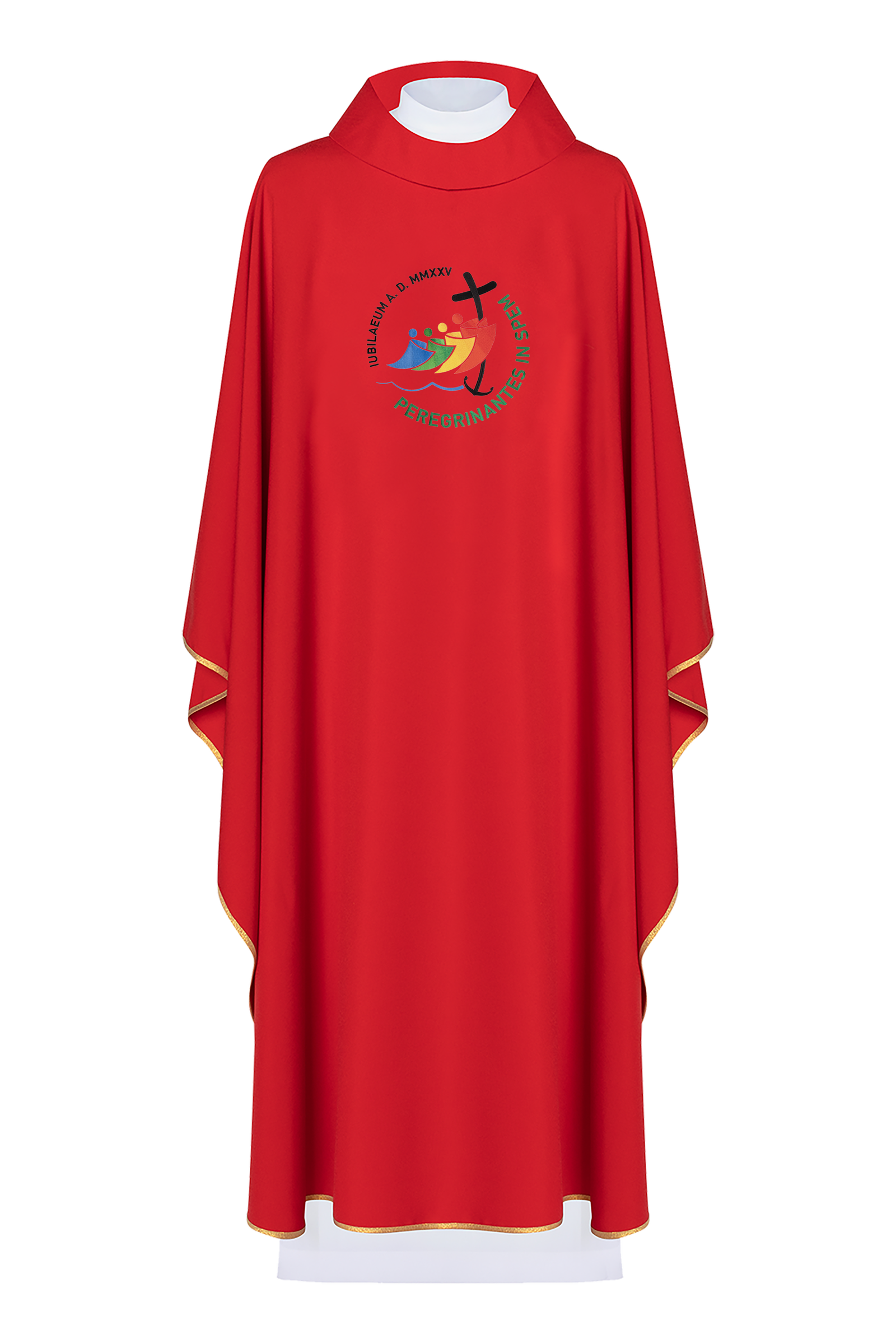 Chasuble avec broderie du jubilé en rouge