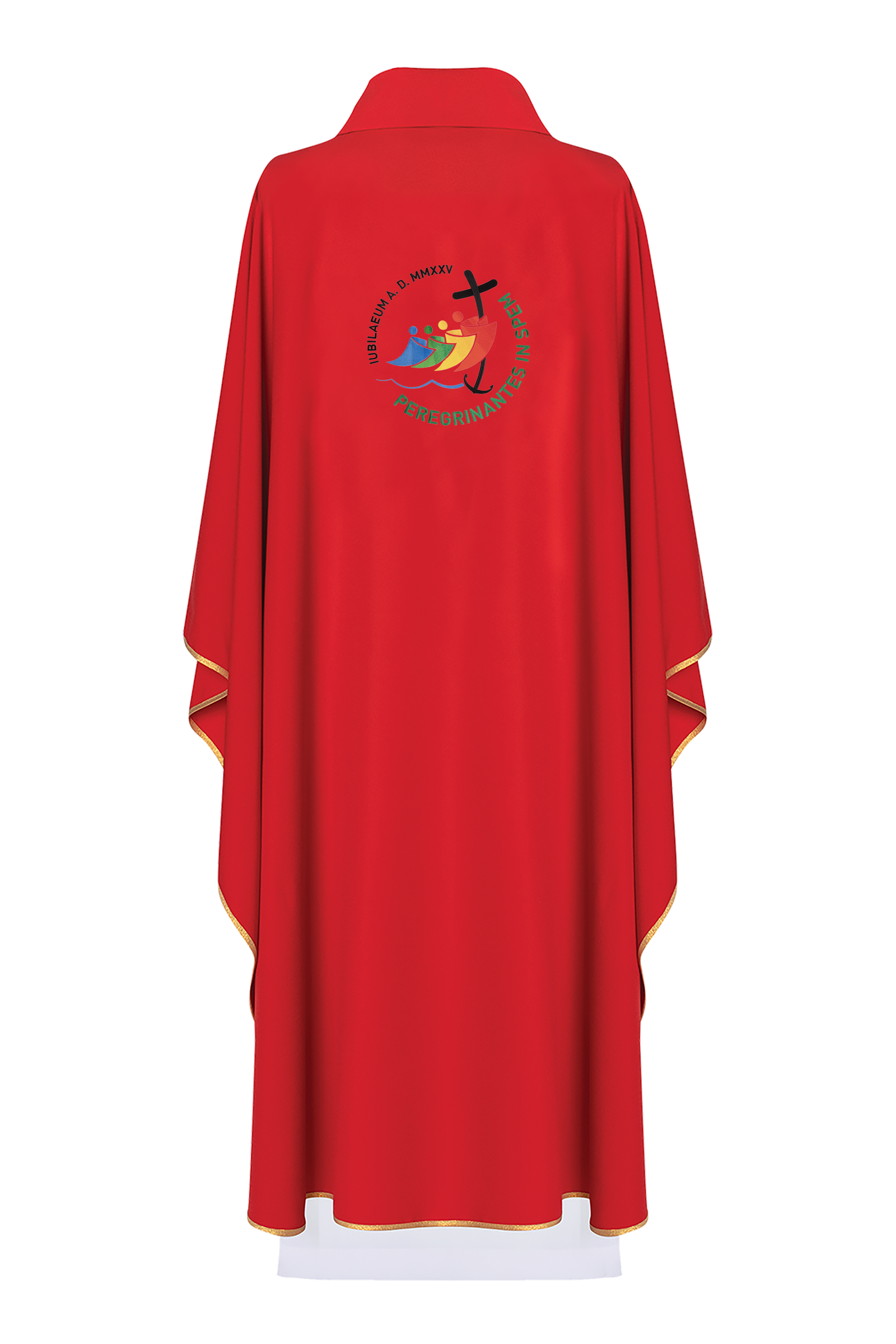 Chasuble avec broderie du jubilé en rouge