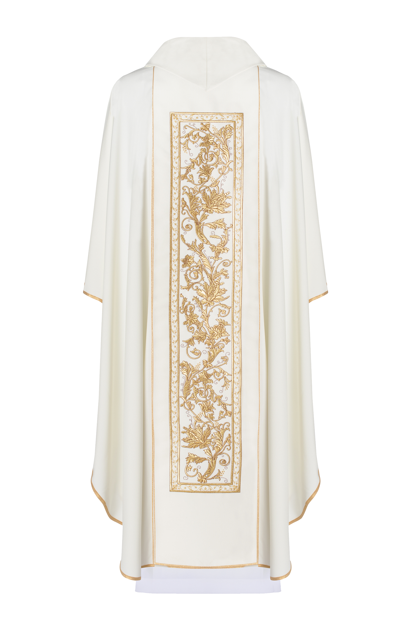 Chasuble avec broderie du calice eucharistique en écru