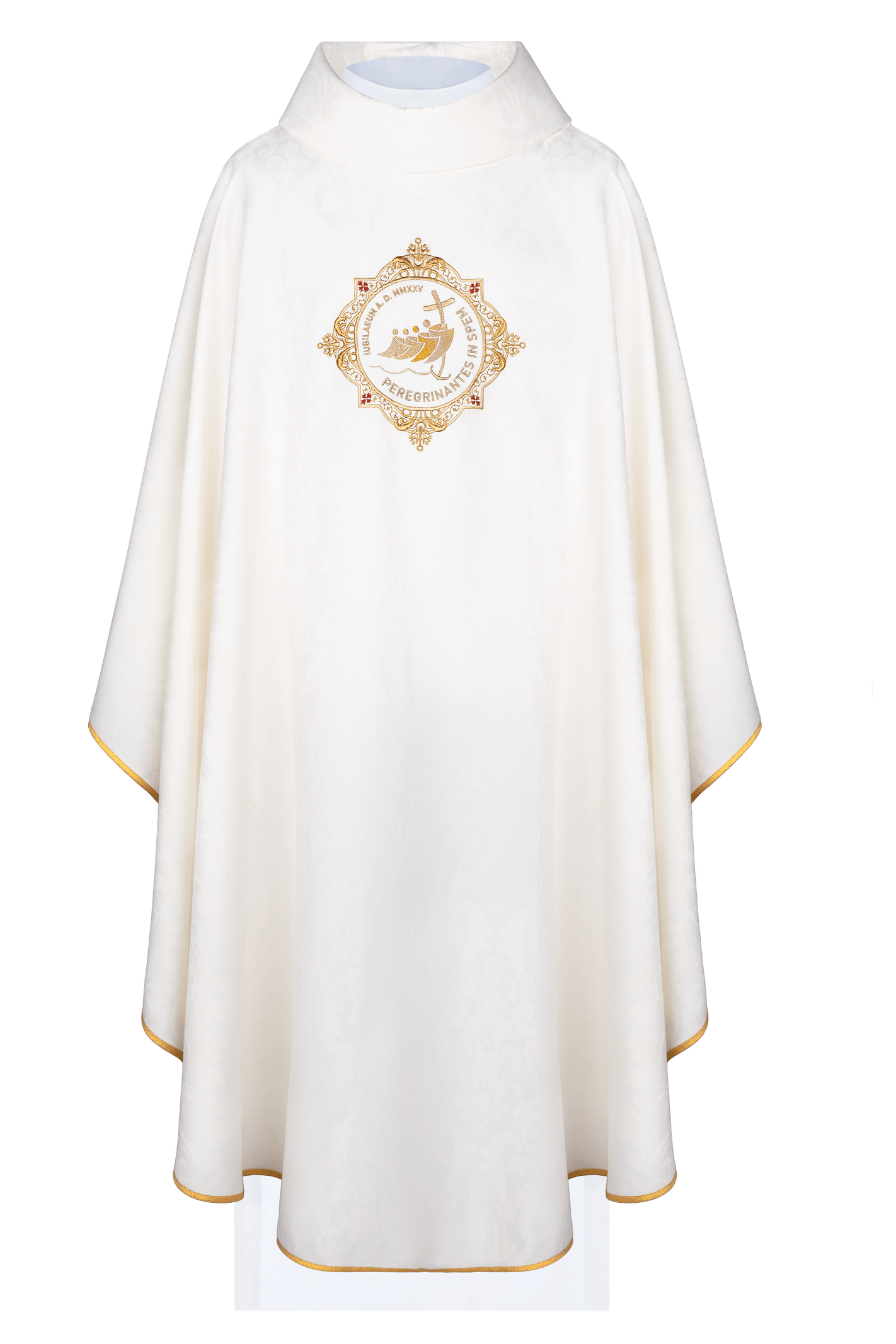 Chasuble avec broderie autour des armoiries du jubilé en écr