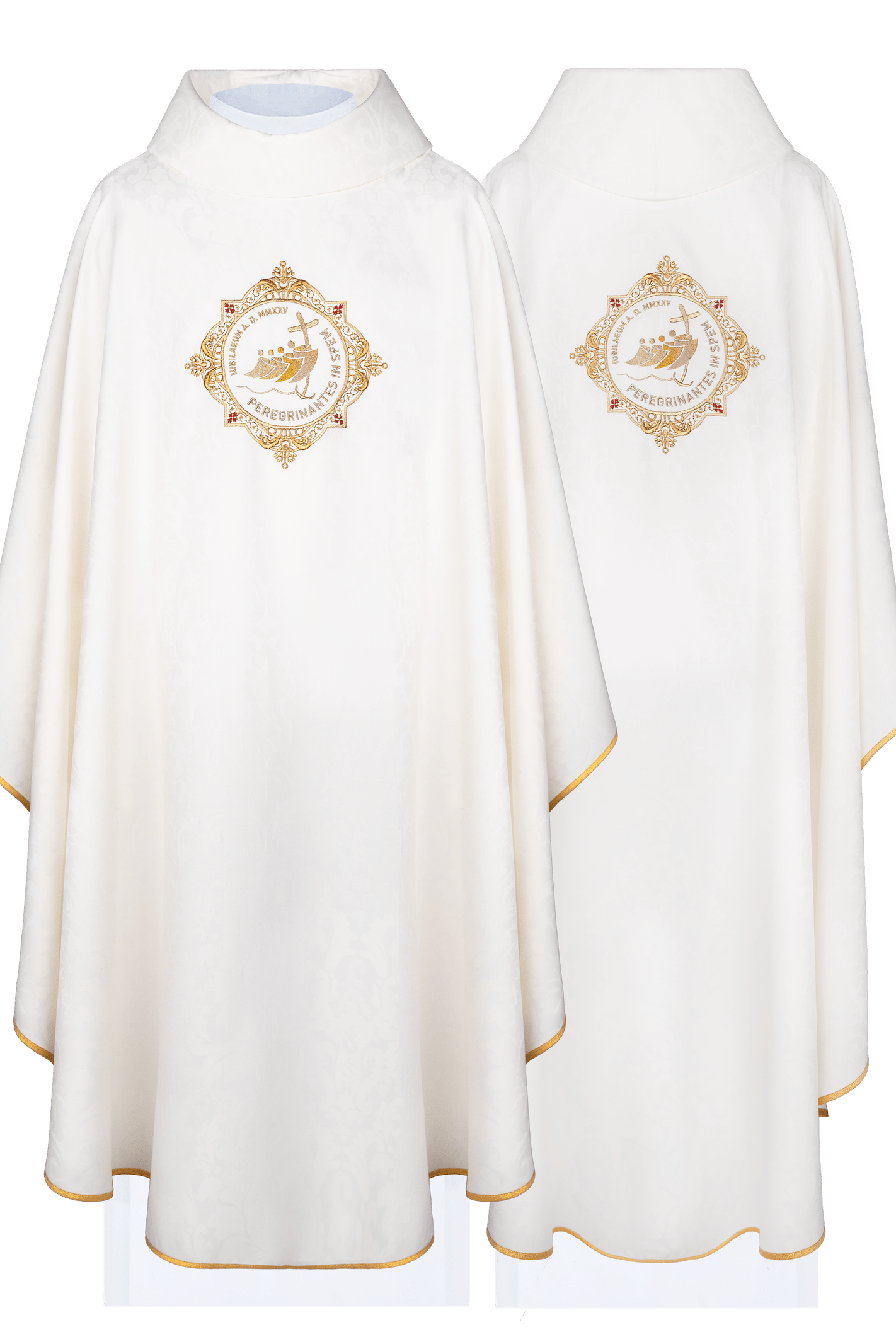 Chasuble avec broderie autour des armoiries du jubilé en écr