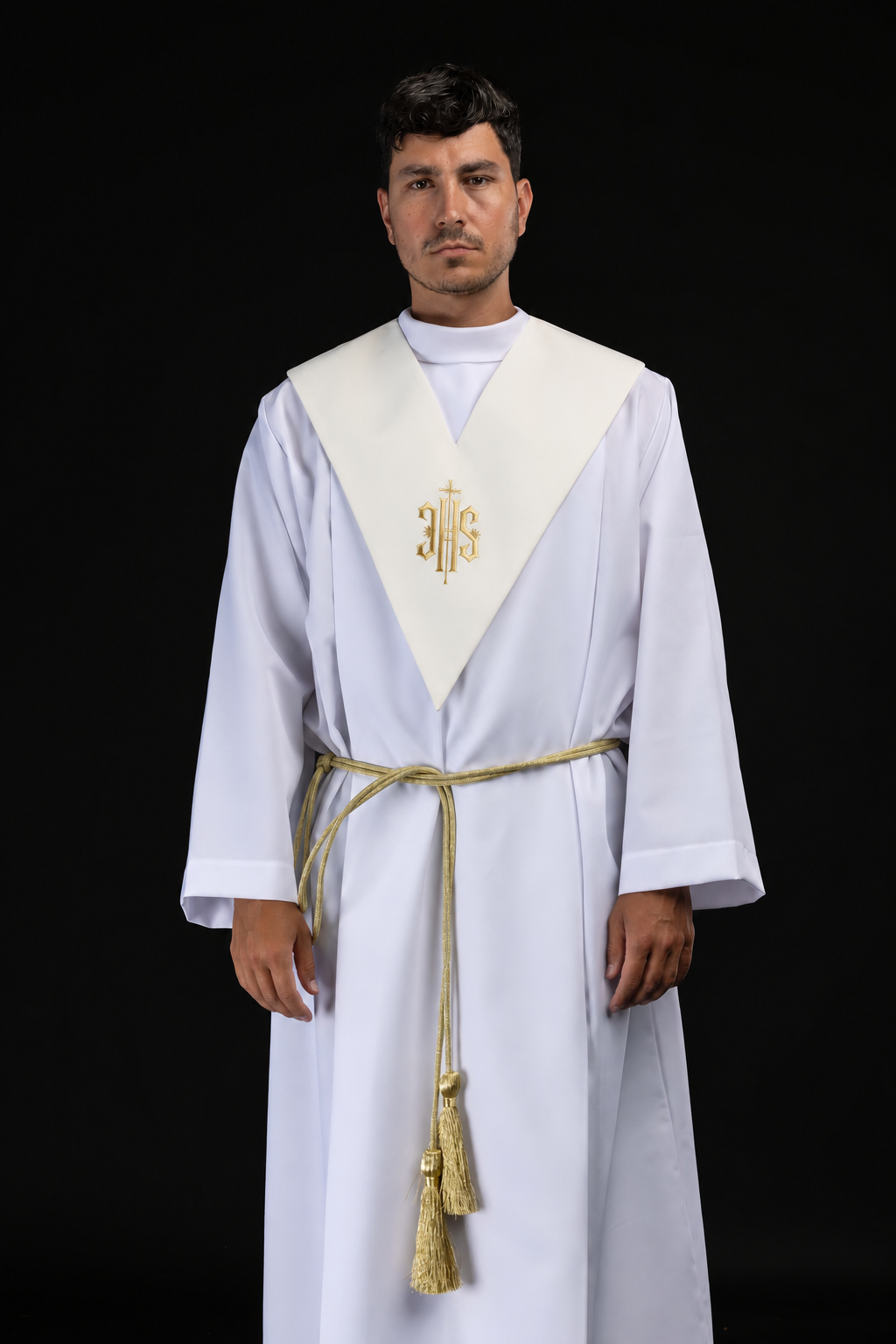 Pallium de lecteur écru avec broderie IHS