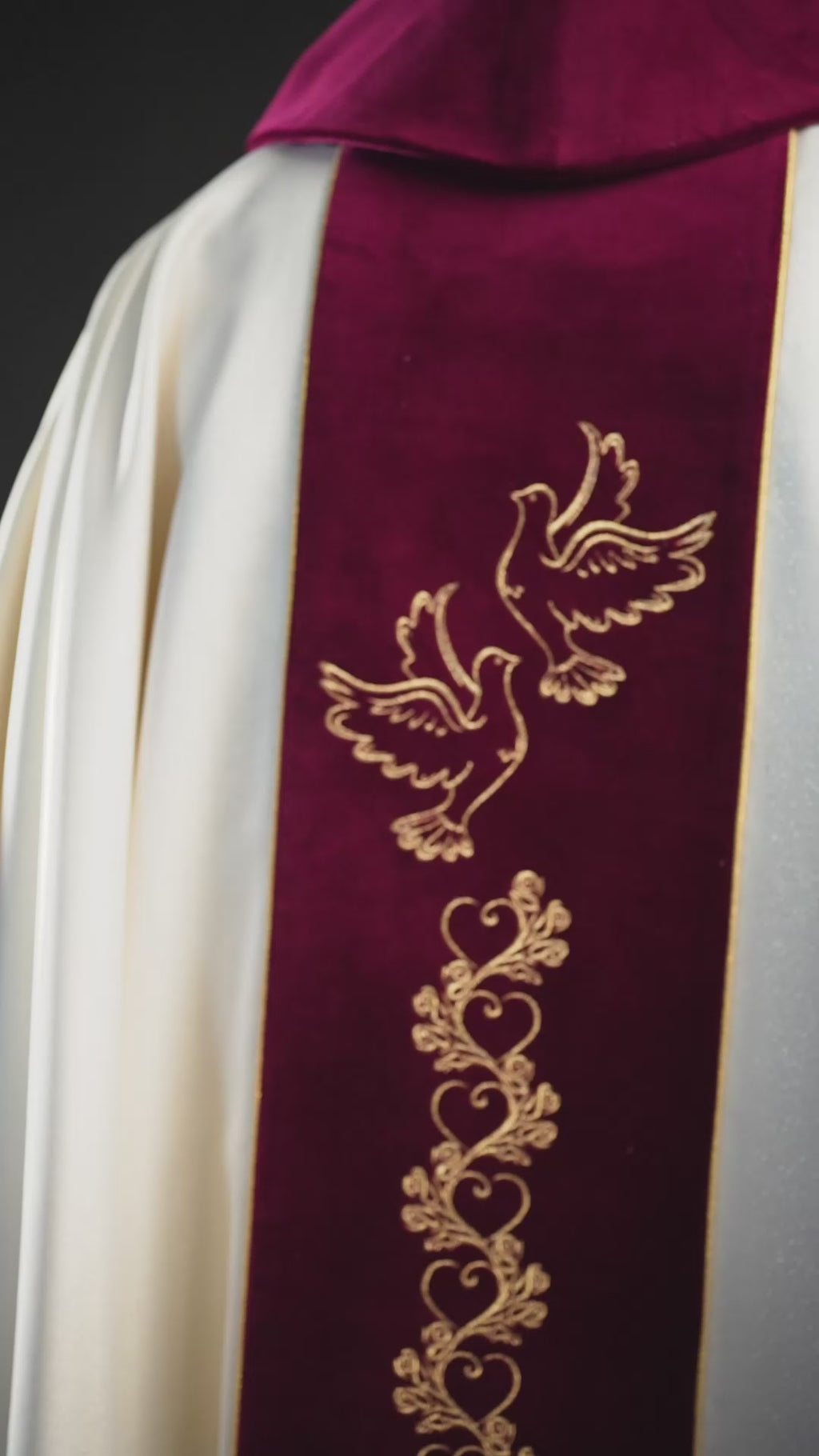 Chasuble de mariage en écru "Je te jure amour fidélité"