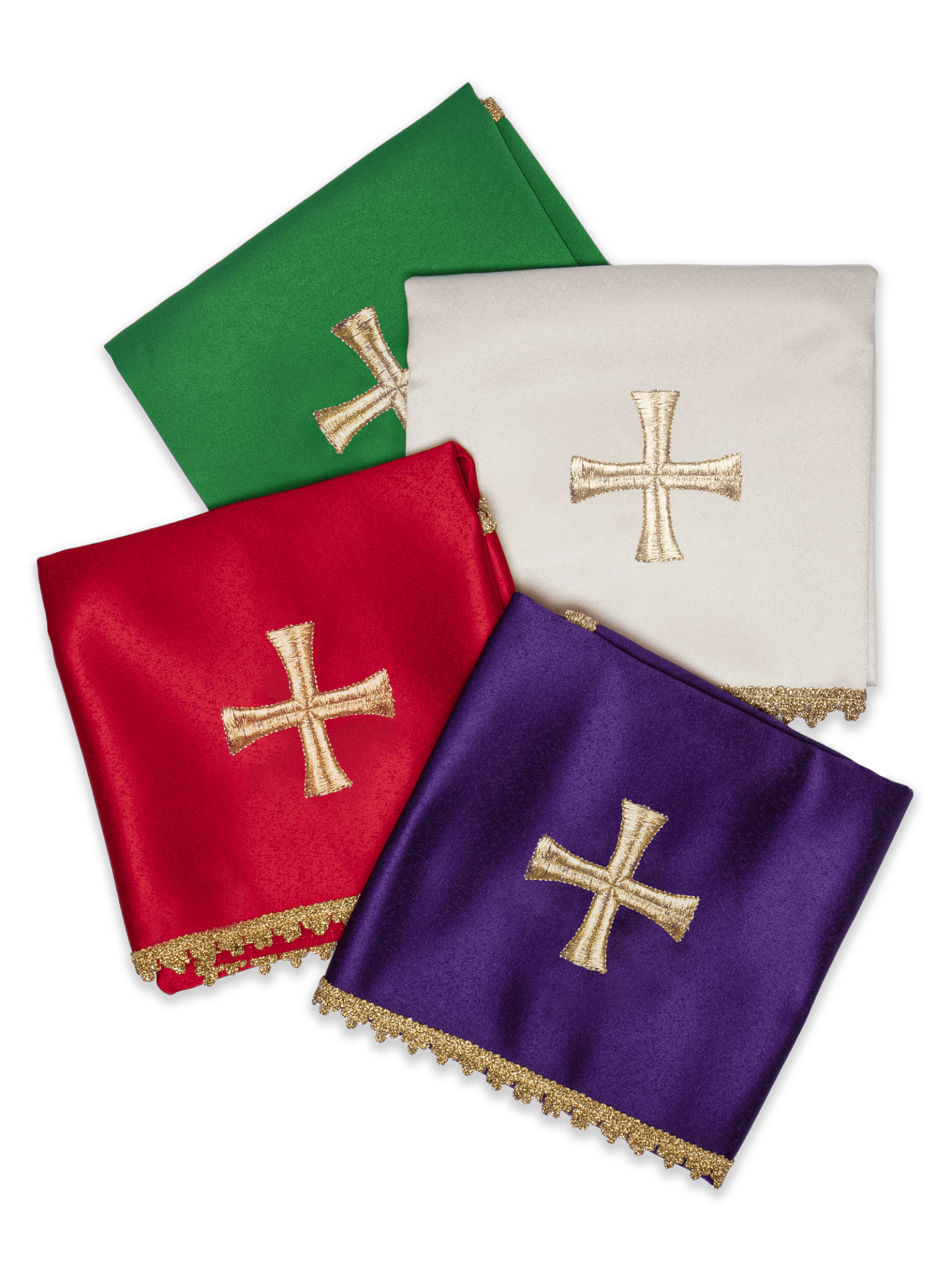 Quatre voiles pour le calice avec croix brodée en or KWB/002/20 50X50 (4szt) - CHASUBLES.FR
