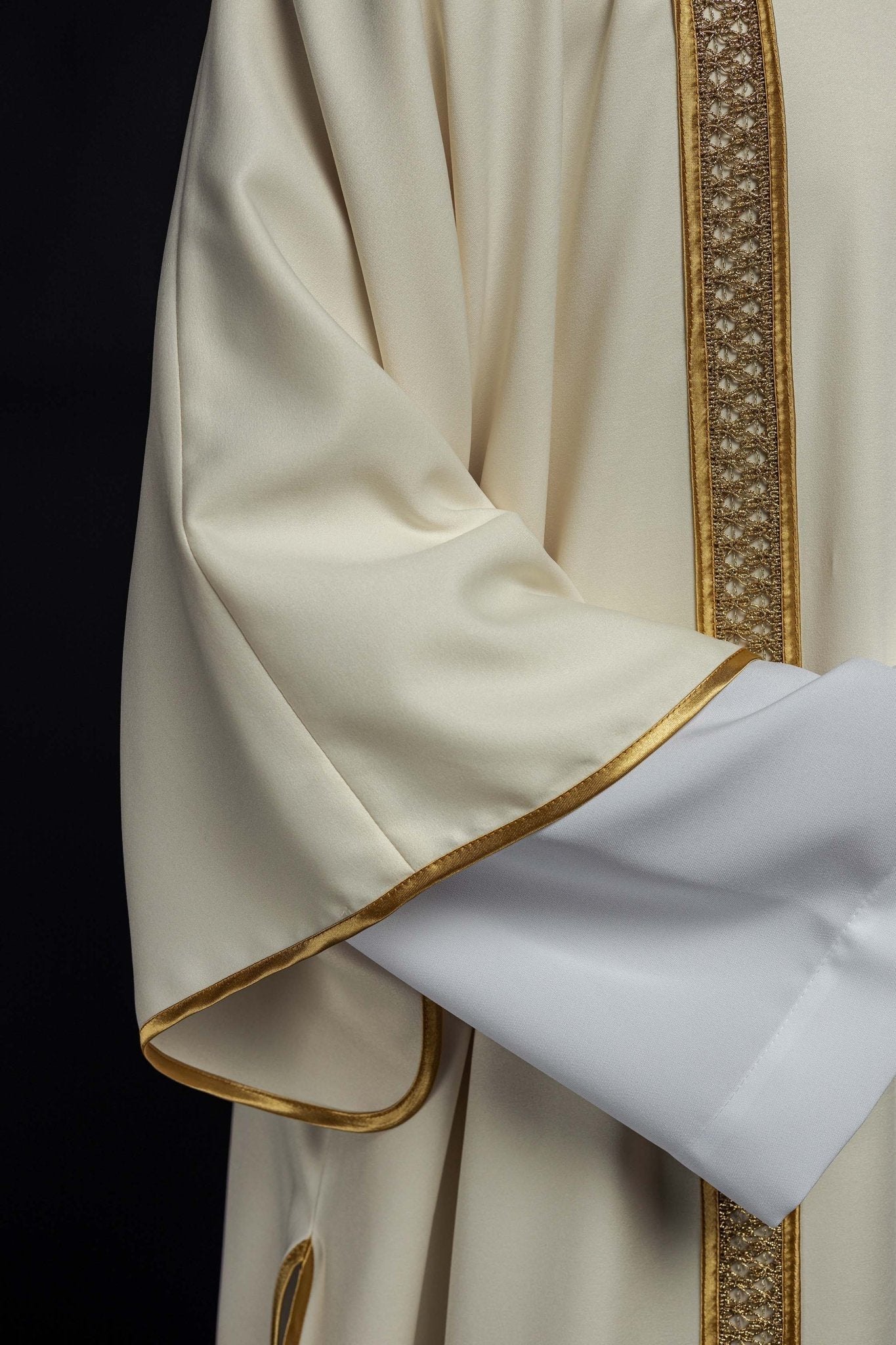 Rideau à rayures écrues et dorées KDL/394/05/53/B - CHASUBLES.FR