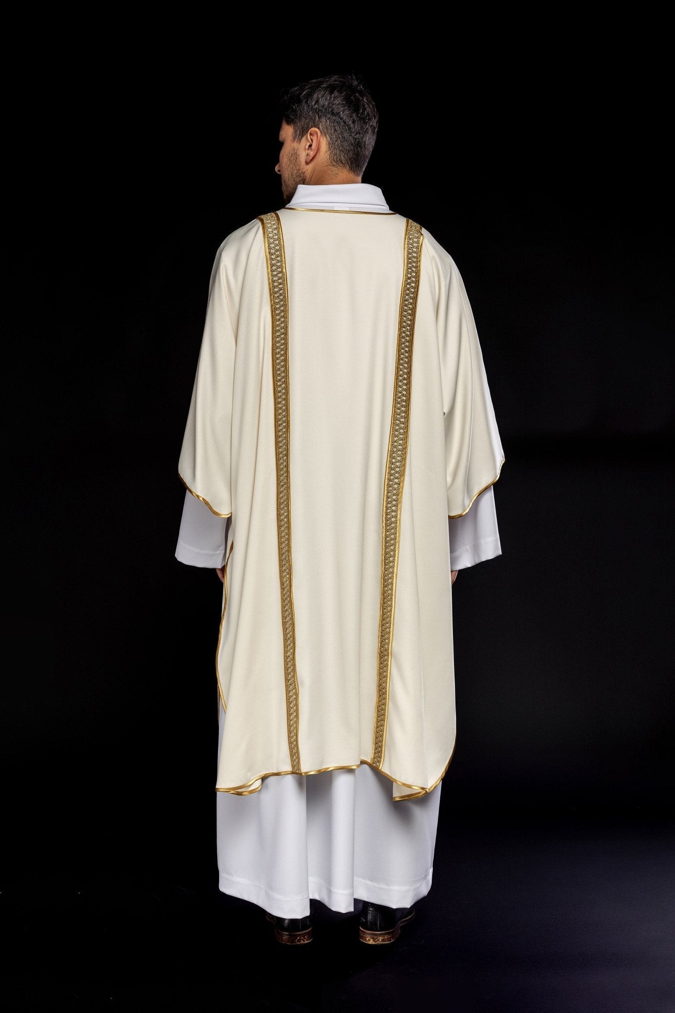 Rideau à rayures écrues et dorées KDL/394/05/53/B - CHASUBLES.FR