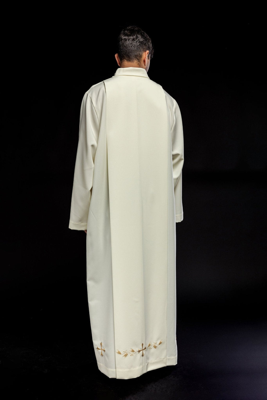 Robe de prêtre unie à col roulé KAB/004/05/12 135cm/164cm - CHASUBLES.FR