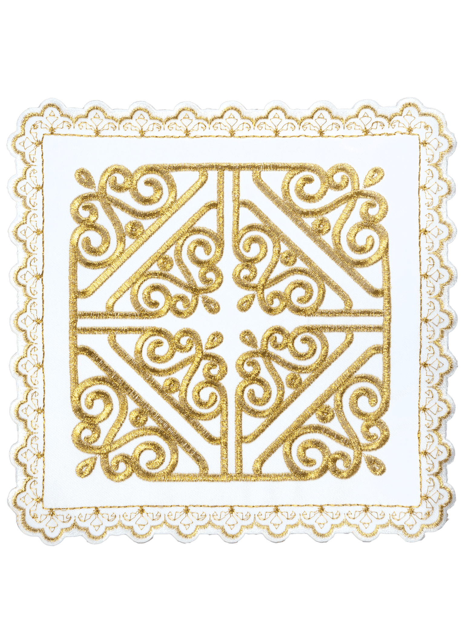 Set de calice avec motif de croix sur broderie d'or S - 5560 - CHASUBLES.FR