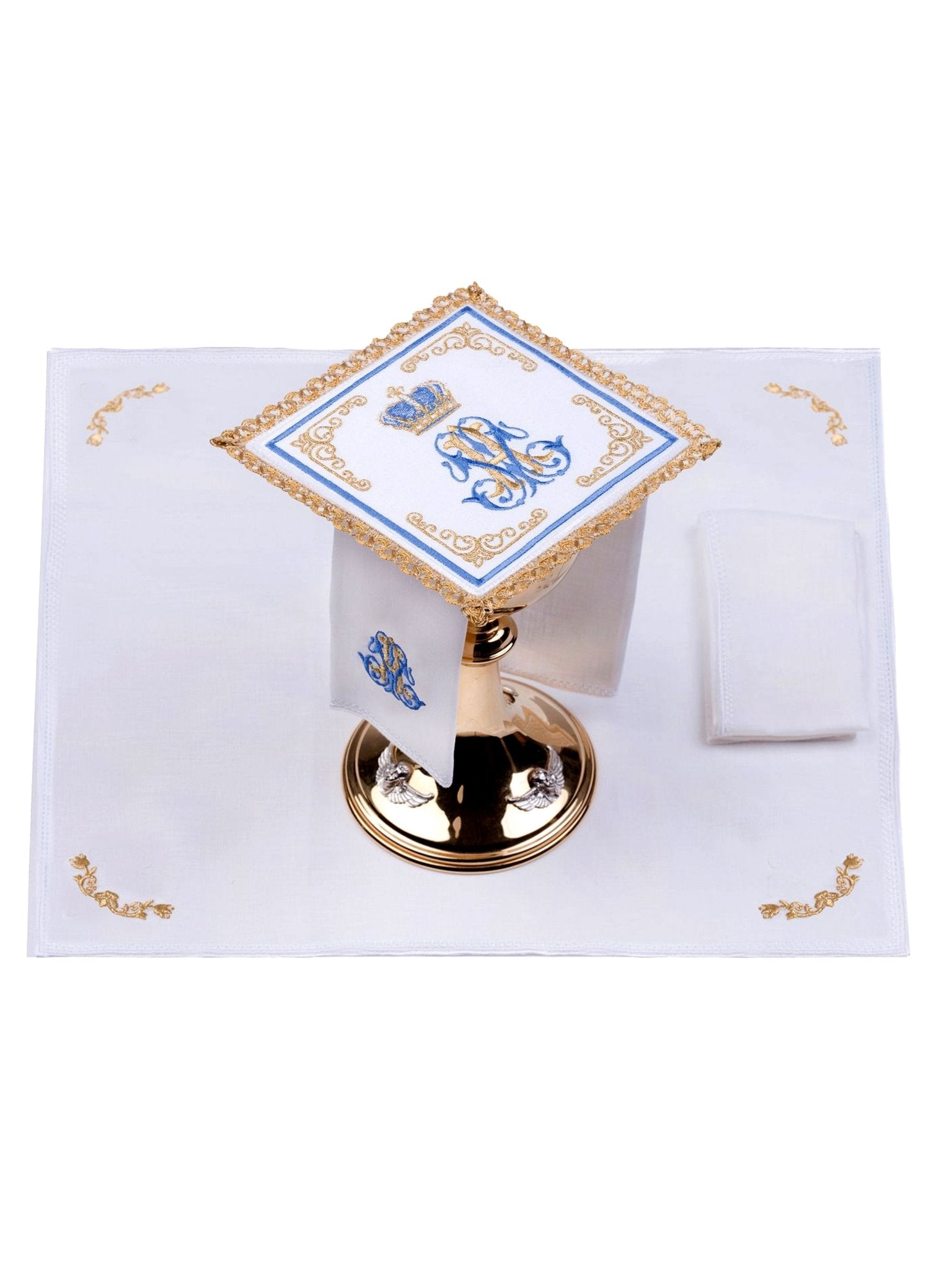 Set de calice en lin avec broderie eucharistique Marianne S - 5017 - CHASUBLES.FR