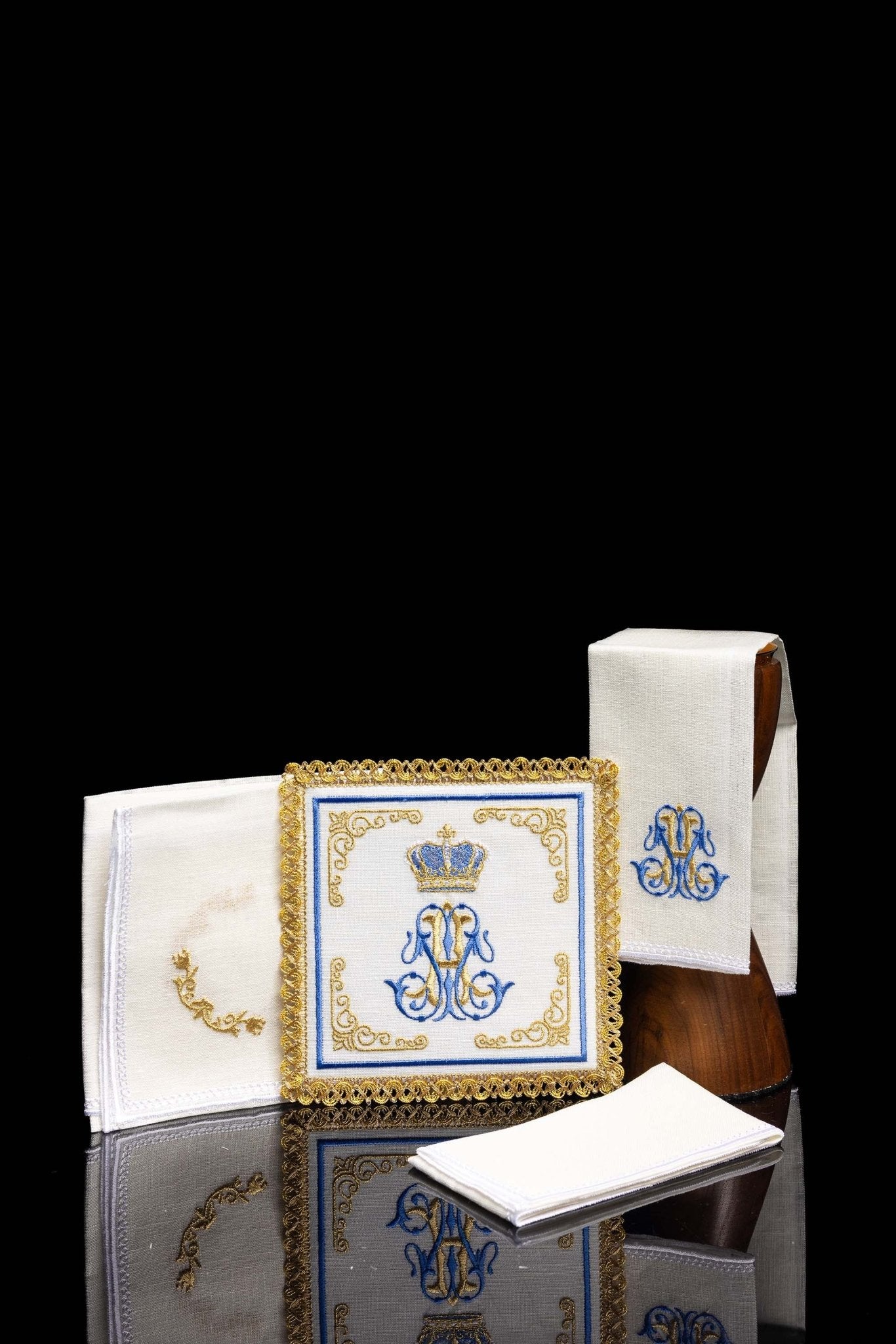 Set de calice en lin avec broderie eucharistique Marianne S-5017 - CHASUBLES.FR
