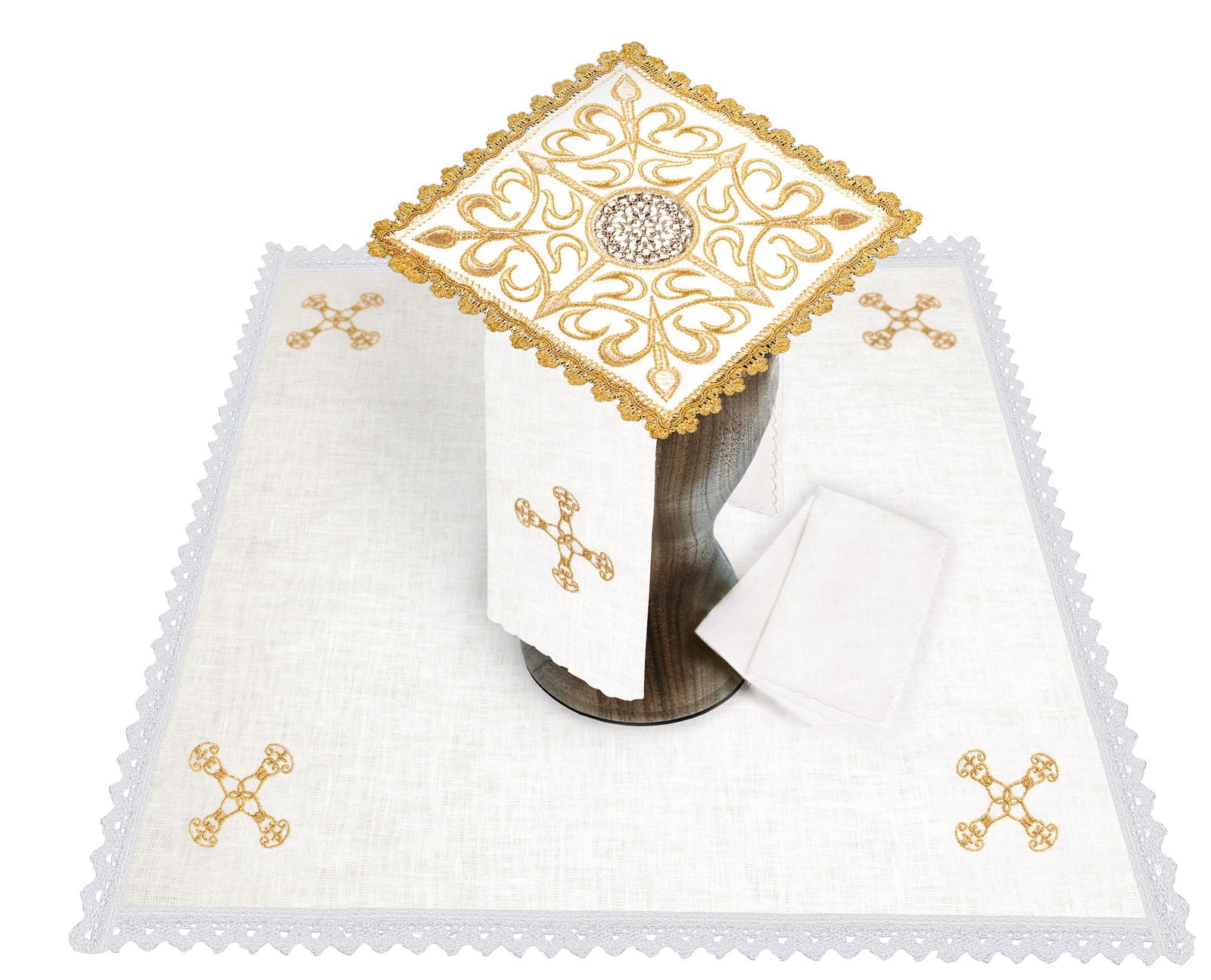 Sous - vêtements en lin avec décoration en métal HA/5009 - CHASUBLES.FR