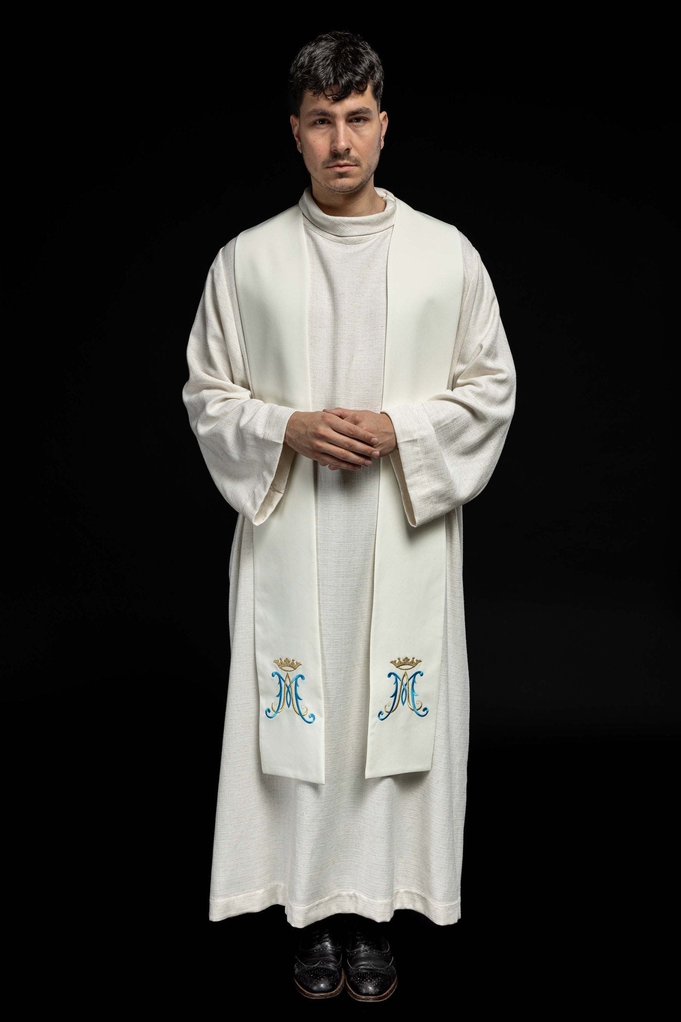 Stèle de Marie brodée écru KST/061/05/01 ECRU - CHASUBLES.FR