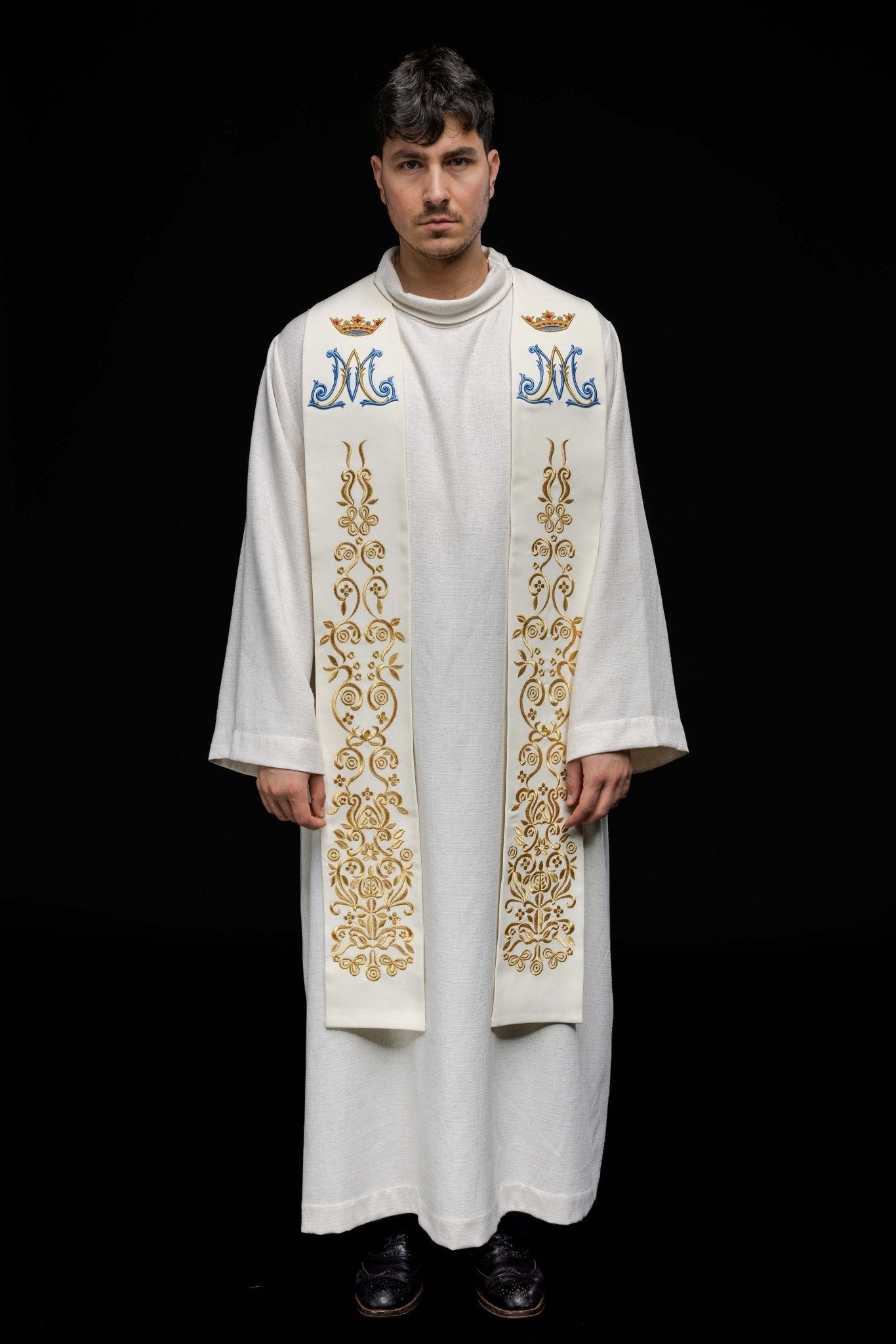 Stèle de Marie brodée écru KST/056/05/01 ECRU - CHASUBLES.FR