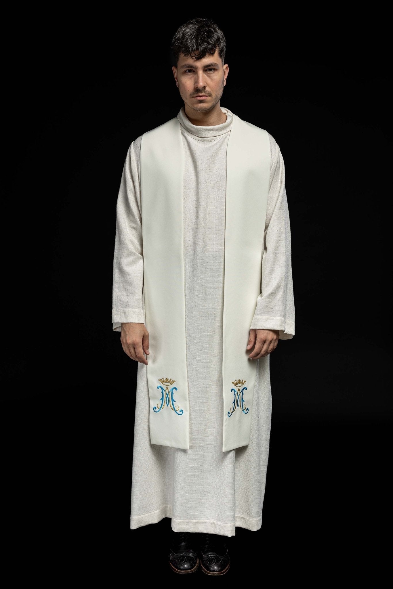 Stèle de Marie brodée écru KST/061/05/01 ECRU - CHASUBLES.FR