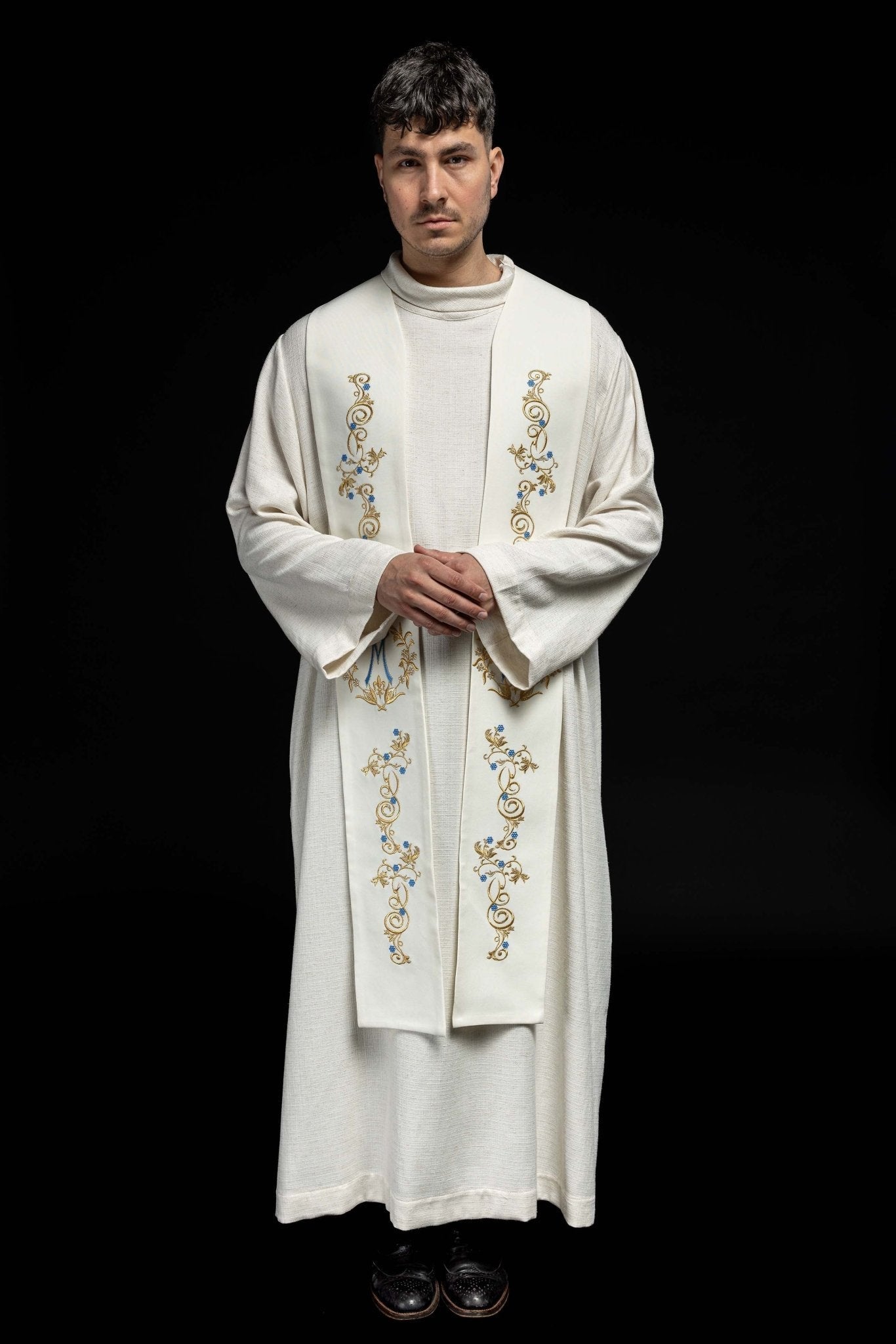 Stèle de Marie brodée écru KST/032/05/01 ECRU - CHASUBLES.FR