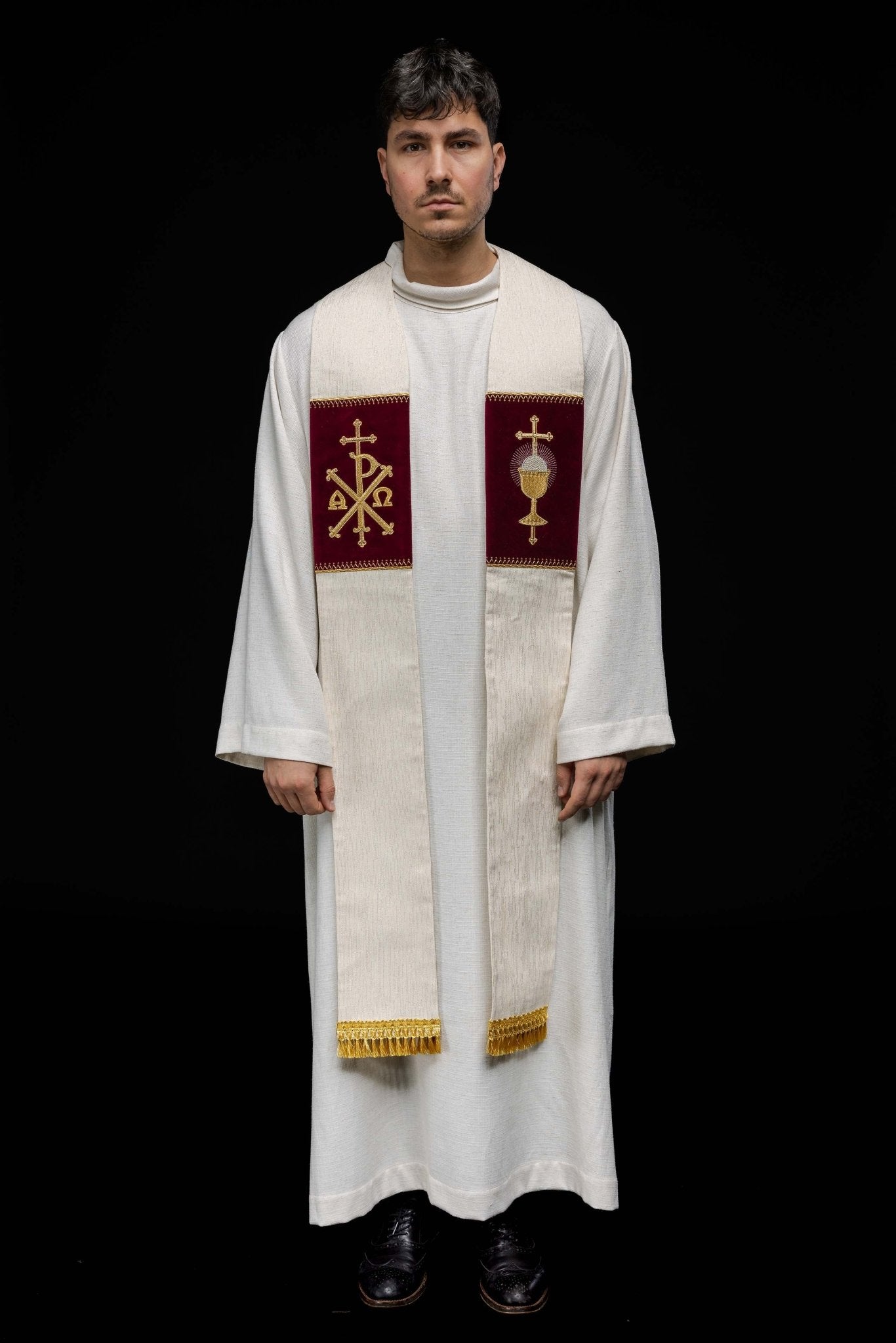 Stola avec Calice eucharistique brodé et PAX KST/090/05/42 - CHASUBLES.FR