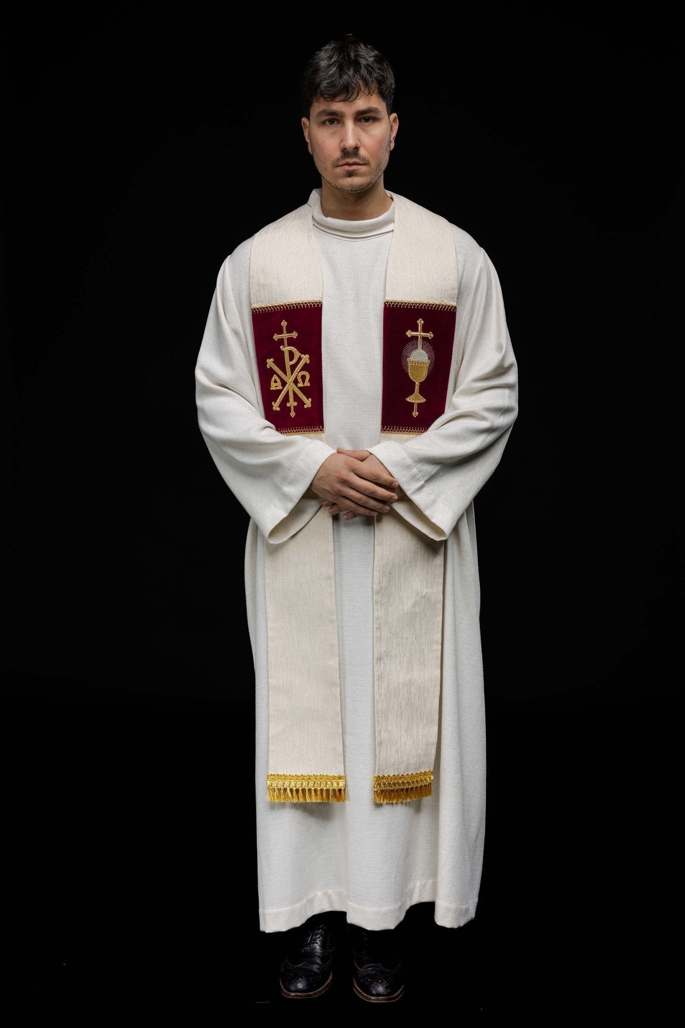Stola avec Calice eucharistique brodé et PAX KST/090/05/42 - CHASUBLES.FR