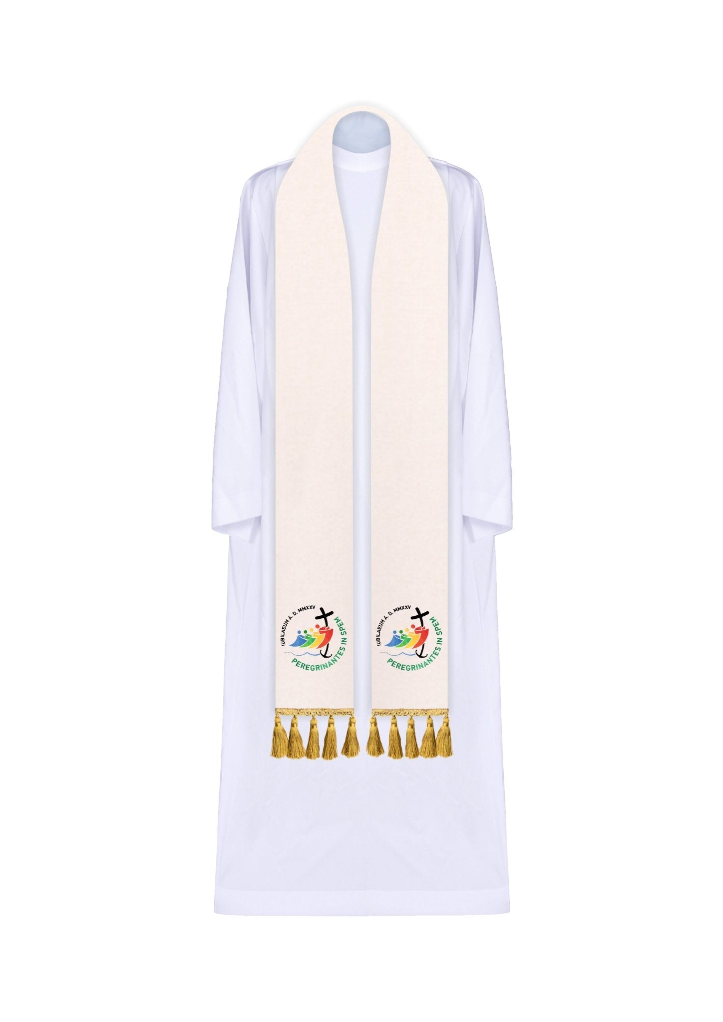 Stole avec broderie JUBILEE ROME 2025 en Ecru JR/001/05/70 - CHASUBLES.FR