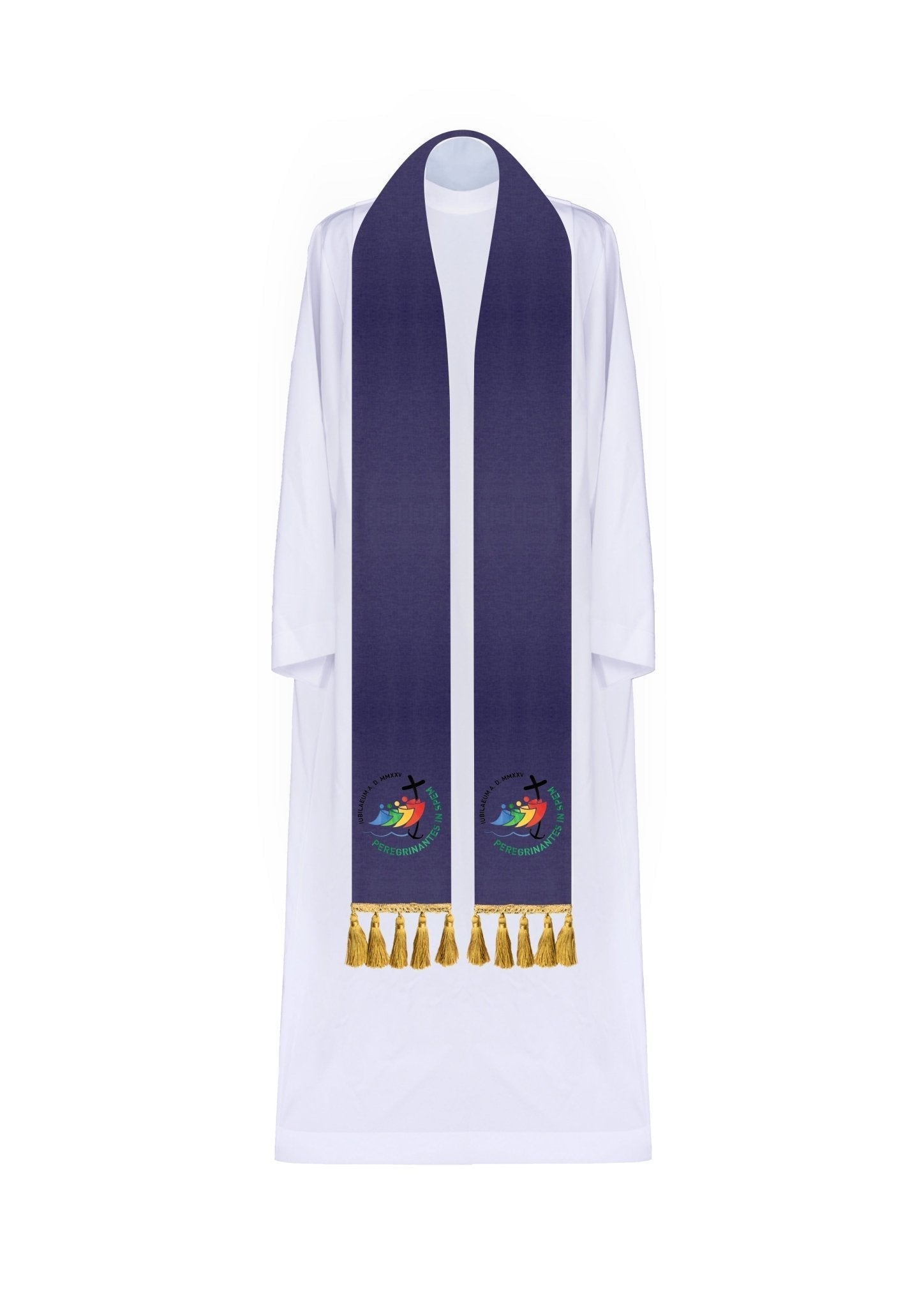 Stole avec broderie JUBILEE ROME 2025 en Violet JR/001/03/70 - CHASUBLES.FR