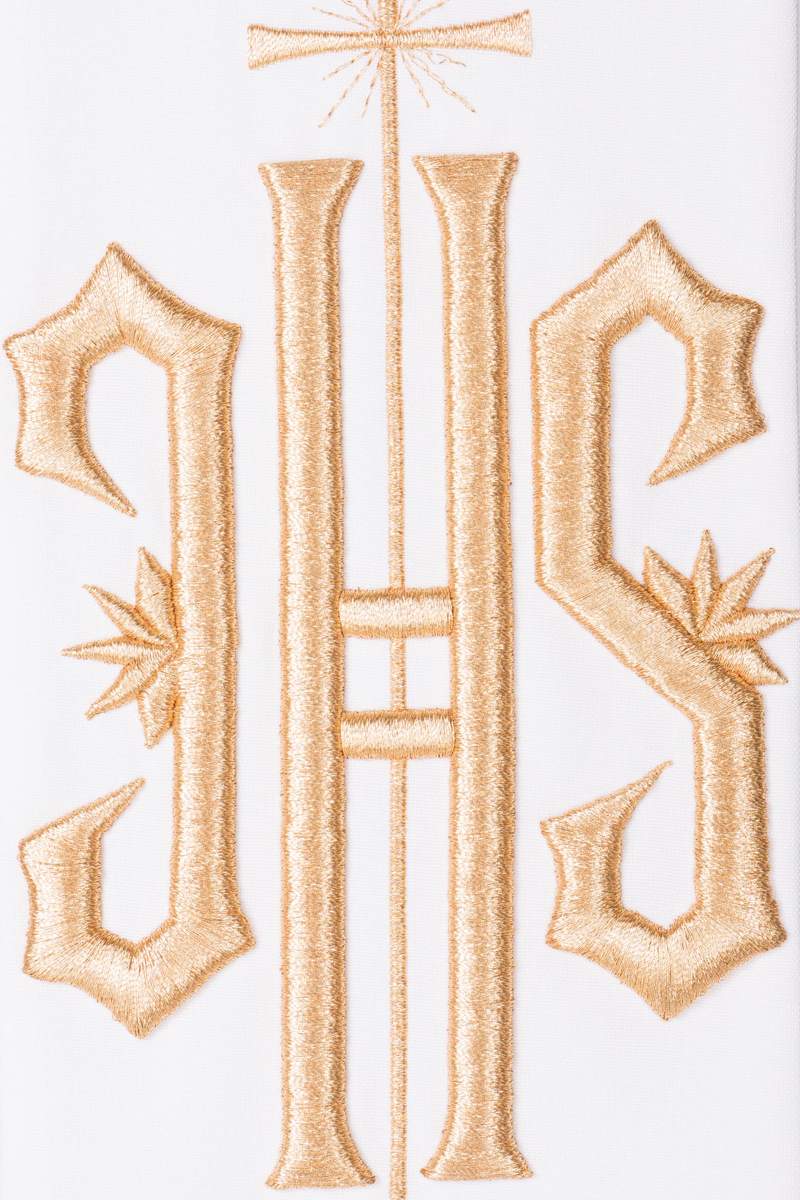 Étole de diacre brodée IHS avec croix