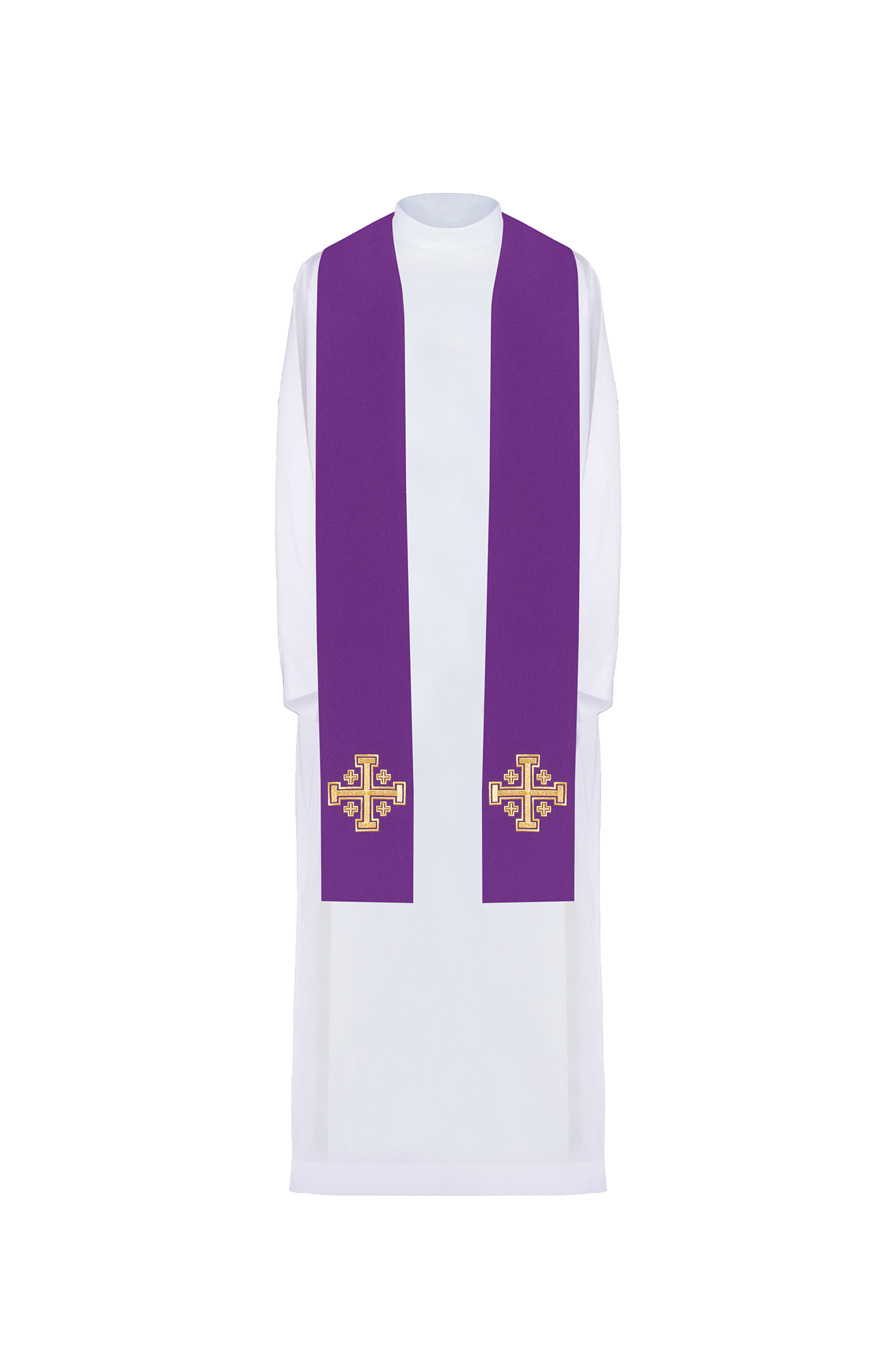 Etole brodée Croix de Jérusalem Mauve