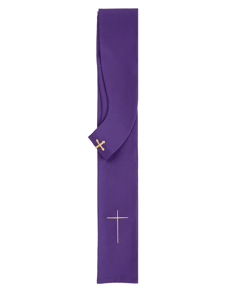 Ornat z błyszczącym haftem w kolorze fioletowym LE/7126
