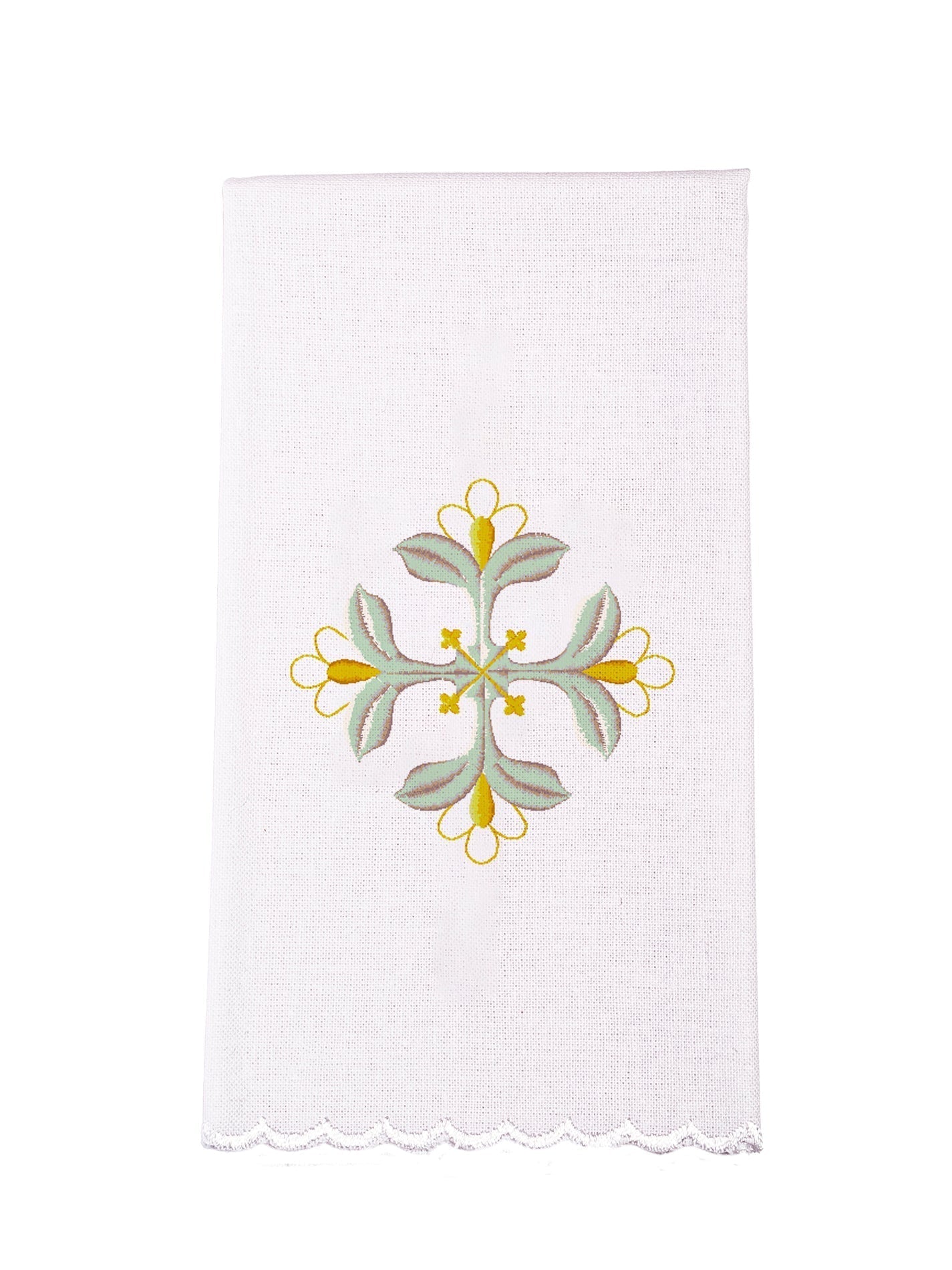 Tasse simple en lin avec broderie dorée KK/063/04 - CHASUBLES.FR