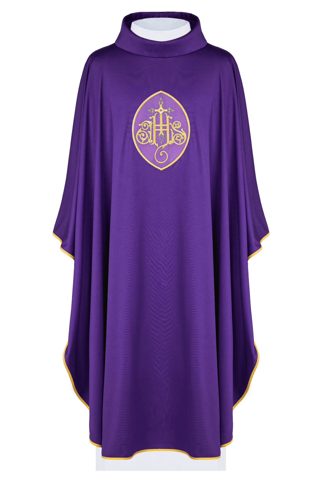 Violet chasuble JHS en tissu léger SACROLITE KOR/388/03/78 - CHASUBLES.FR
