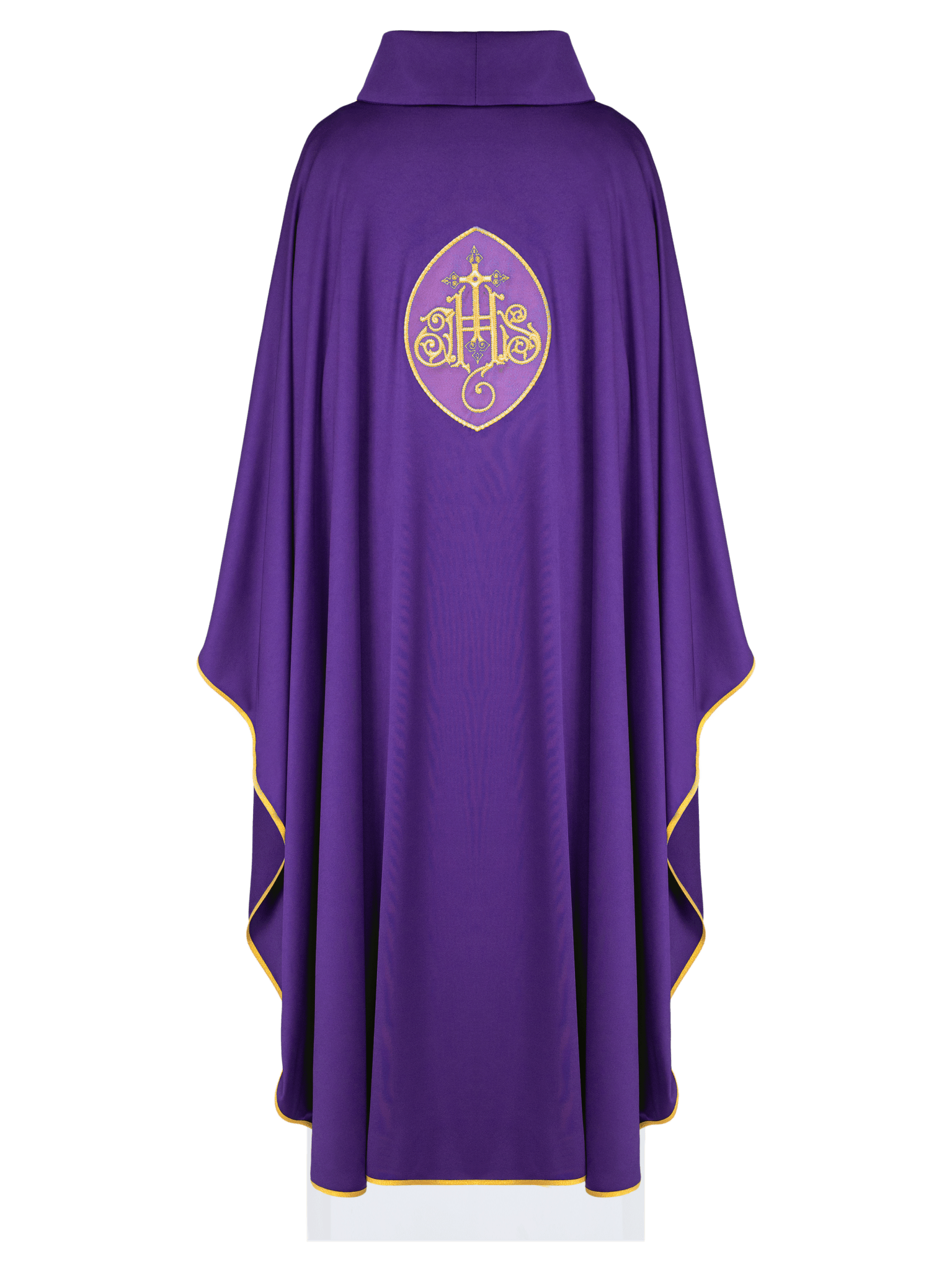 Violet chasuble JHS en tissu léger SACROLITE KOR/388/03/78 - CHASUBLES.FR