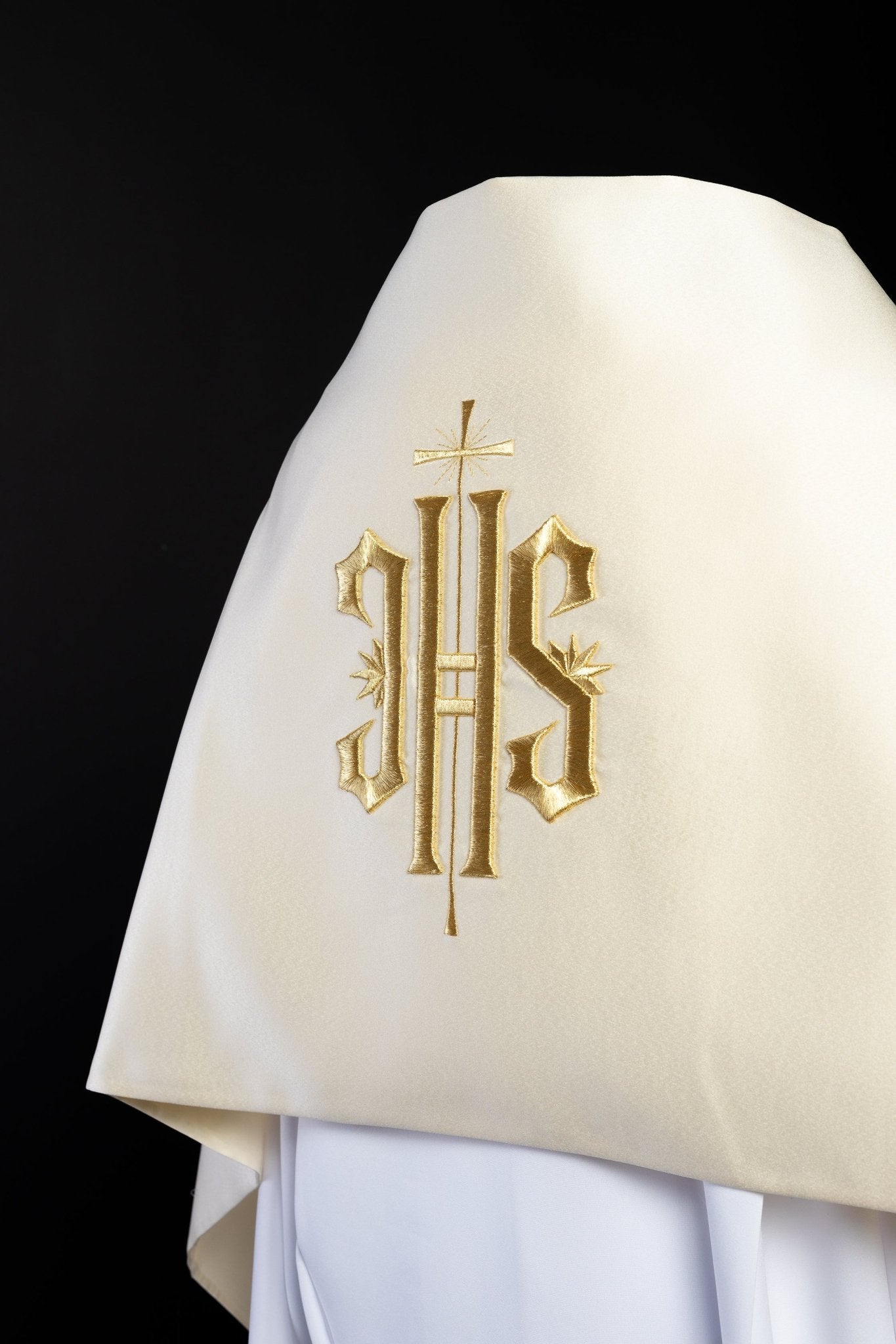 Voile brodé IHS écru KWL/021/05/20 50*270 ECRU SAT. - CHASUBLES.FR