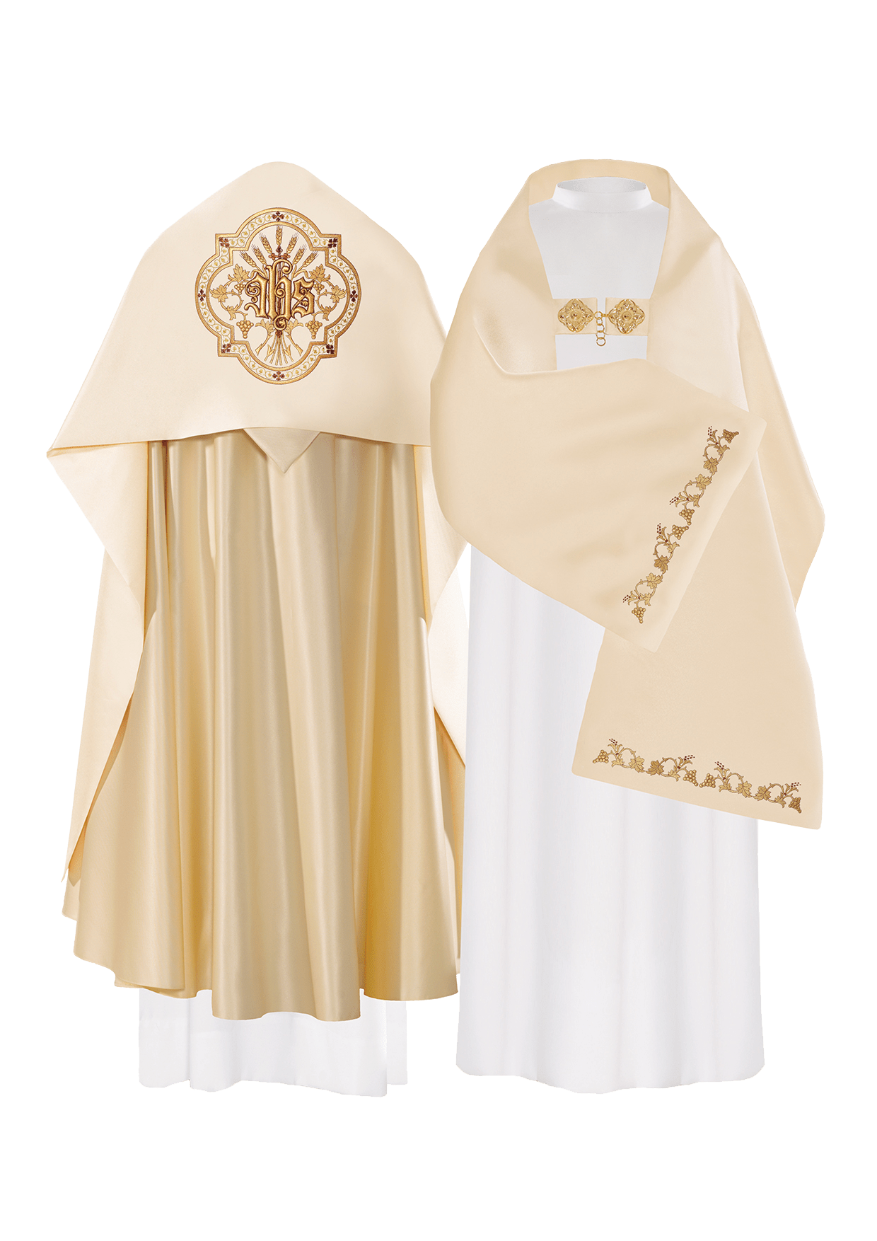 Voile brodé IHS écru KWL/004/05/20 50*270 ECRU SAT. - CHASUBLES.FR