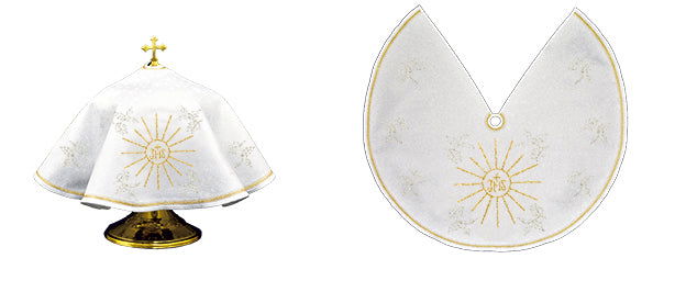 Voile de cannage avec délicate broderie d'or KWE/011/C/04 45cm BIAŁY - CHASUBLES.FR