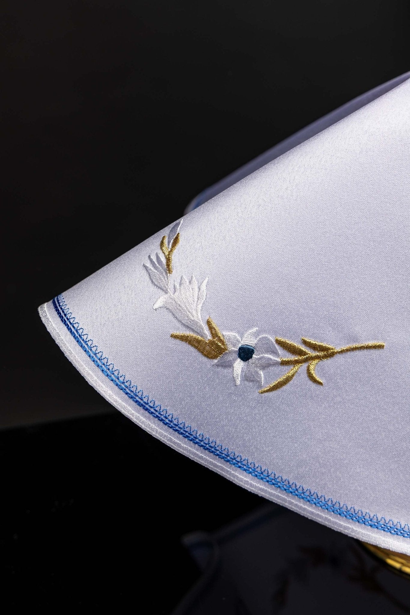 Voile de ciboire rond avec broderie mariale KWE/003/O/04 53cm BIAŁY - CHASUBLES.FR