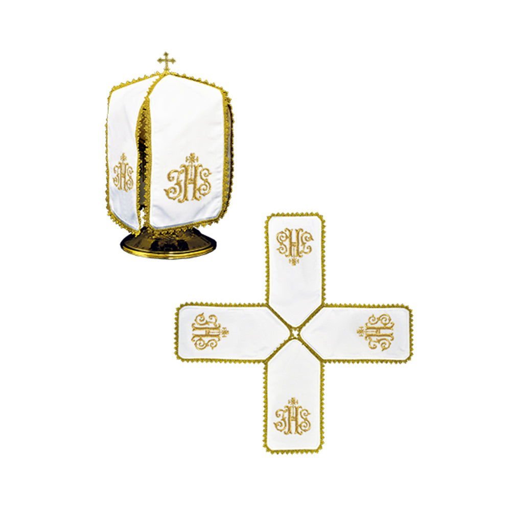 Voile de conserve avec bordure dorée KWE/049/K/04 29cm. BIAŁY - CHASUBLES.FR