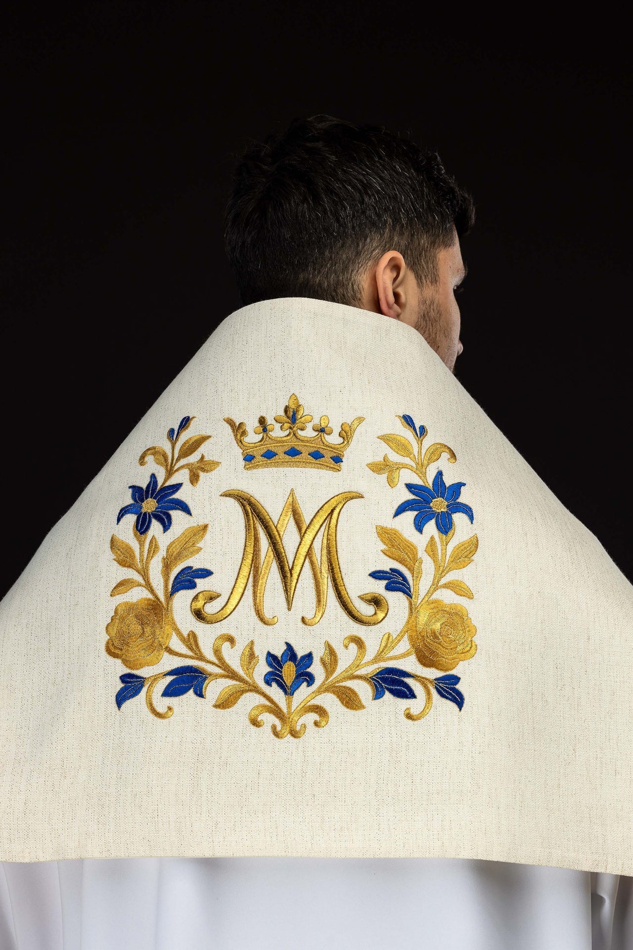 Voile huméral brodé avec un symbole marial LE/4045/05 - CHASUBLES.FR