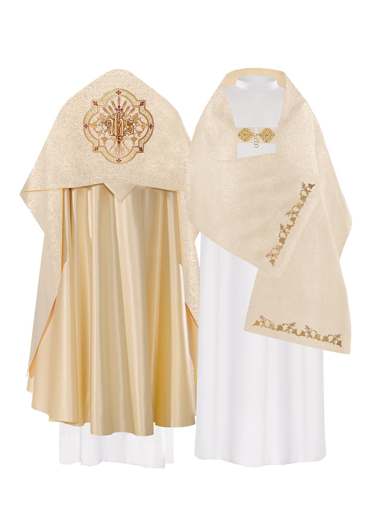 Voile liturgique brodé IHS or KWL/004/10/37 50*270 ZŁOTO - CHASUBLES.FR