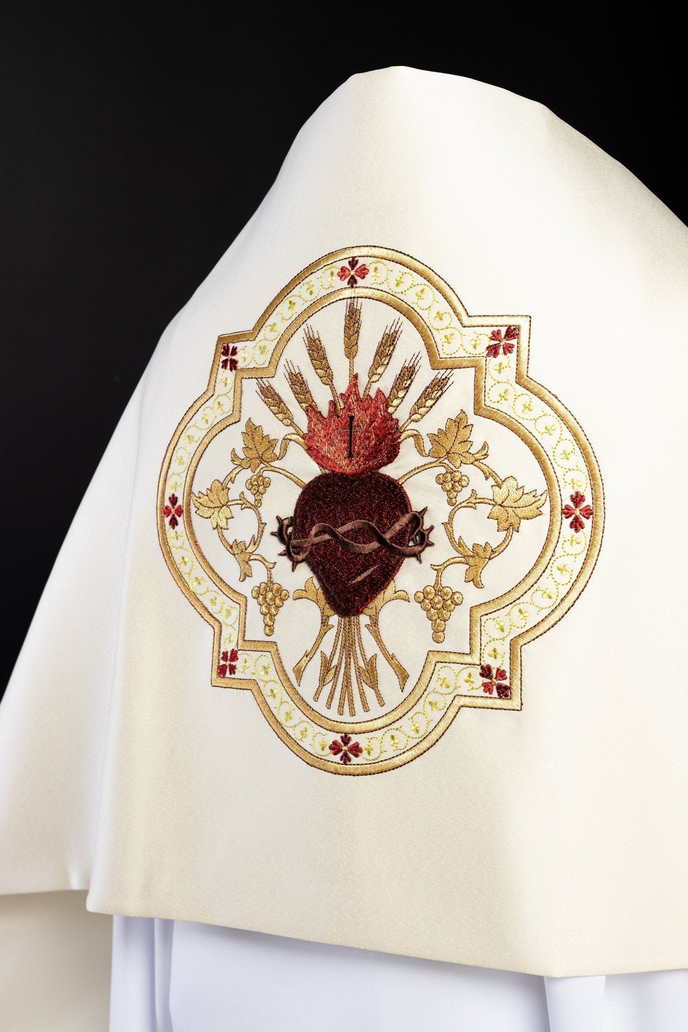 Voile liturgique Cœur de Jésus écru KWL/027/05/20 50*270 ECRU SAT. - CHASUBLES.FR