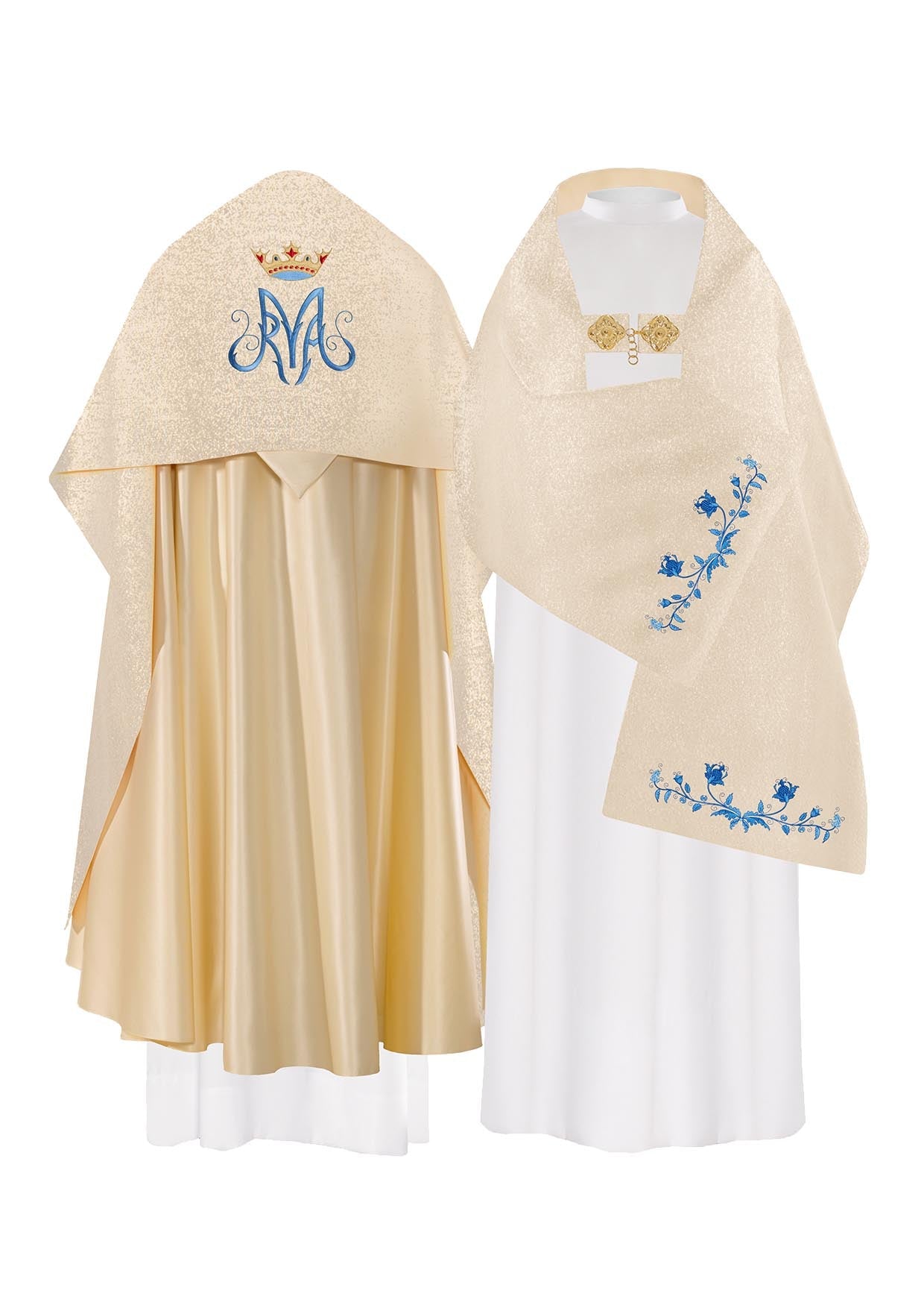 Voile liturgique marial doré avec broderie KWL/023/10/37 50*270 ZŁOTY - CHASUBLES.FR
