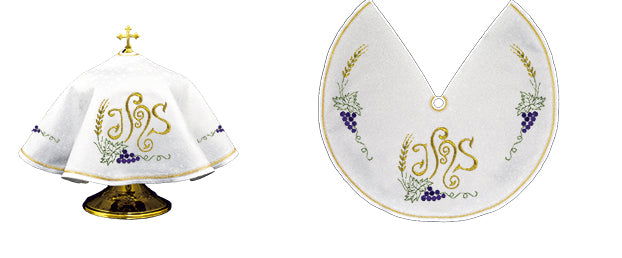Voile pour une boîte avec motif IHS KWE/019/C/04 45cm BIAŁY - CHASUBLES.FR