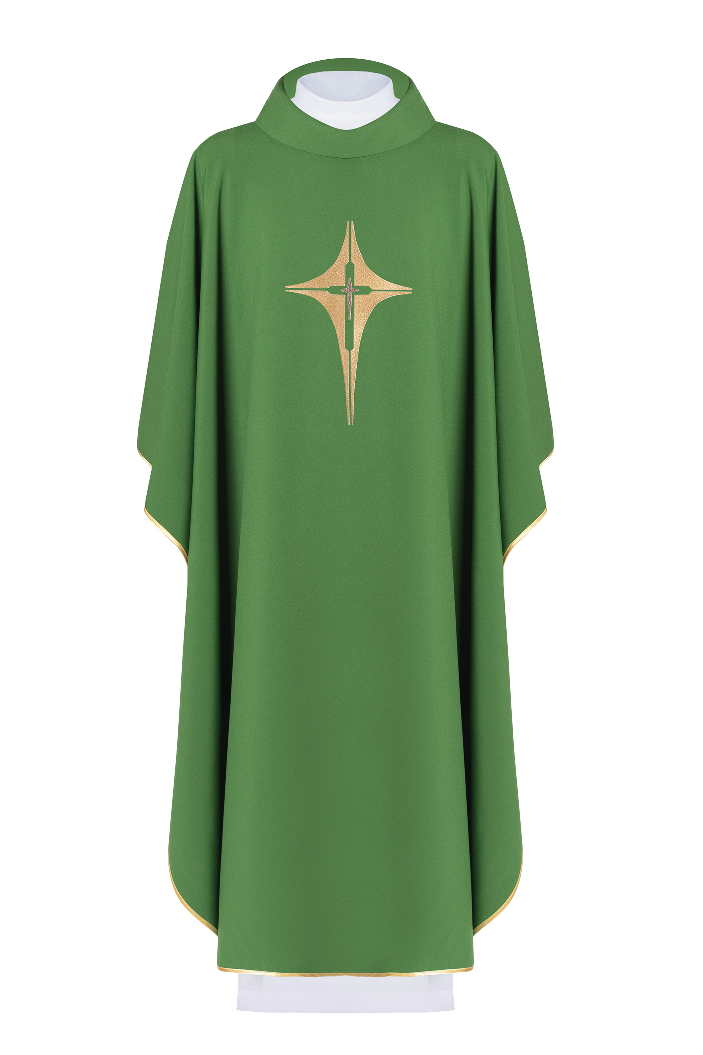 Chasuble brodée verte avec croix