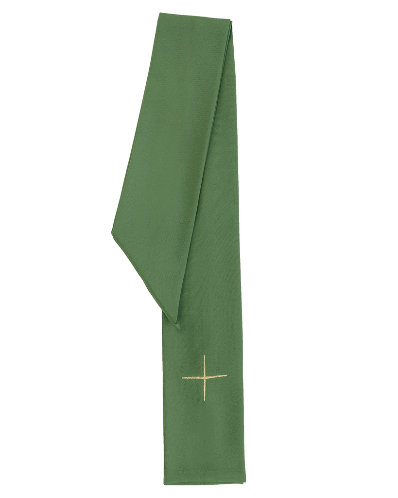 Chasuble verte avec croix de Jérusalem dorée